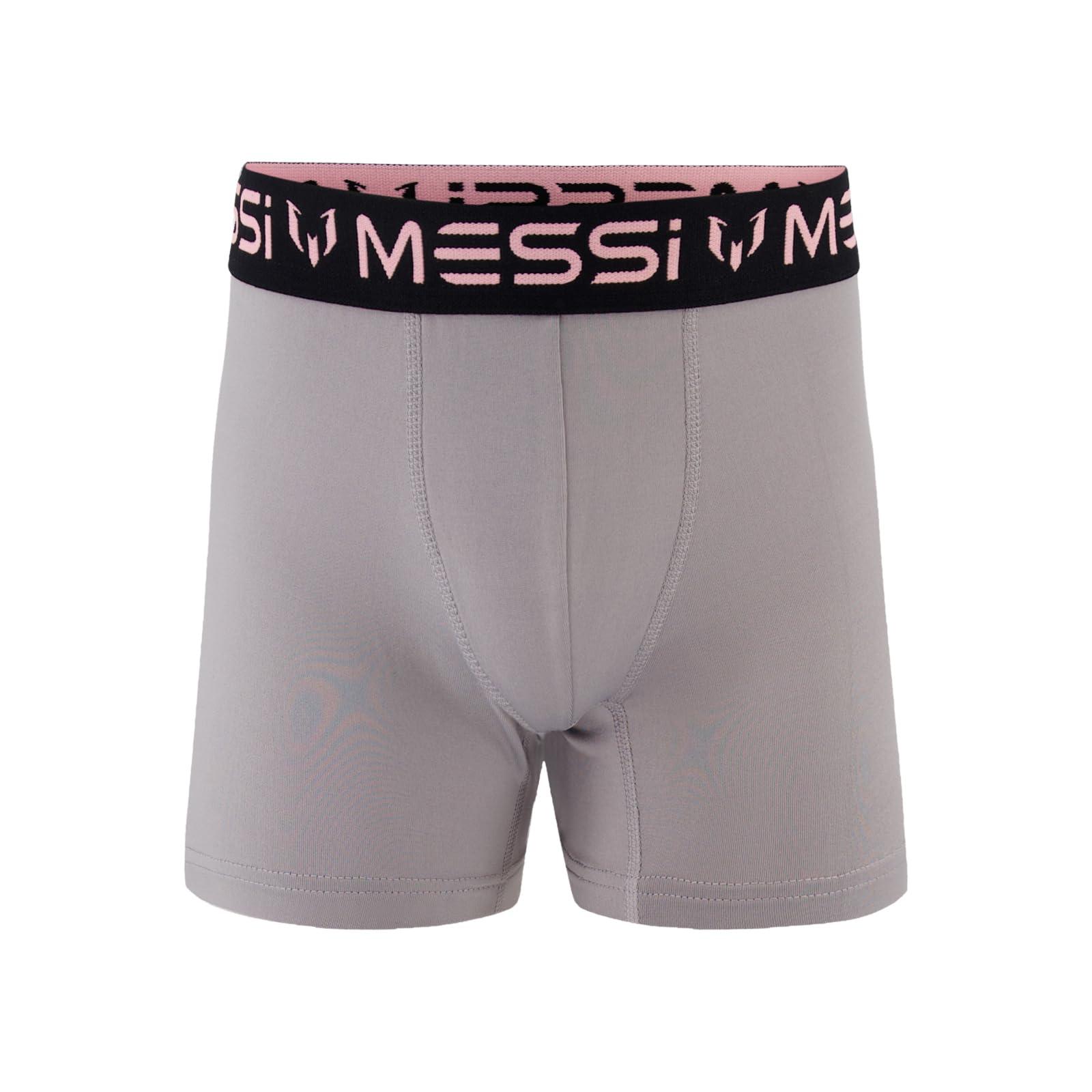 Messi Messi Boys' 4-Pack of Boxer Briefs, Kids Underwear with Stretch Material & Elastic Waist, Pink Stripe, Medium