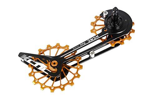 KCNC KCNC Road Cyclocross Gravel Bicycle Bike Rear Derailleur Oversized Pulley Wheel System Cage OSPW for Sram Red/Force 10 11 Speed use(Gold)