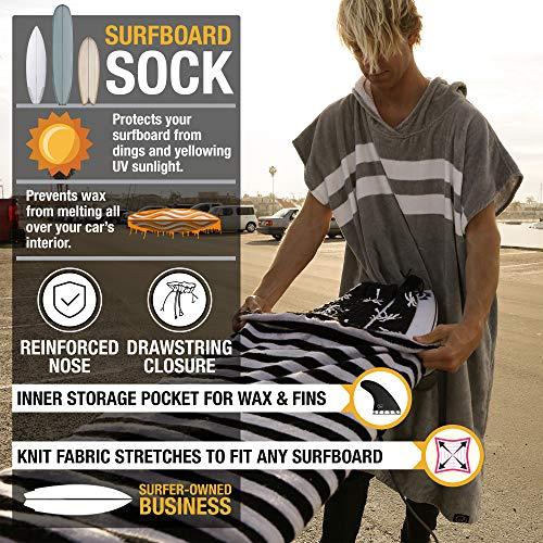Ho Stevie! Ho Stevie! Surfboard Sock Cover - Light Protective Bag for your Surf Board (Black/White, 10\'6\")