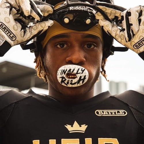 Battle Battle Sports Oxygen Football Mouthguard - Football Mouth Guard with Strap, Superior Airflow & Better Performance, Maximum Breathability, Works with Braces