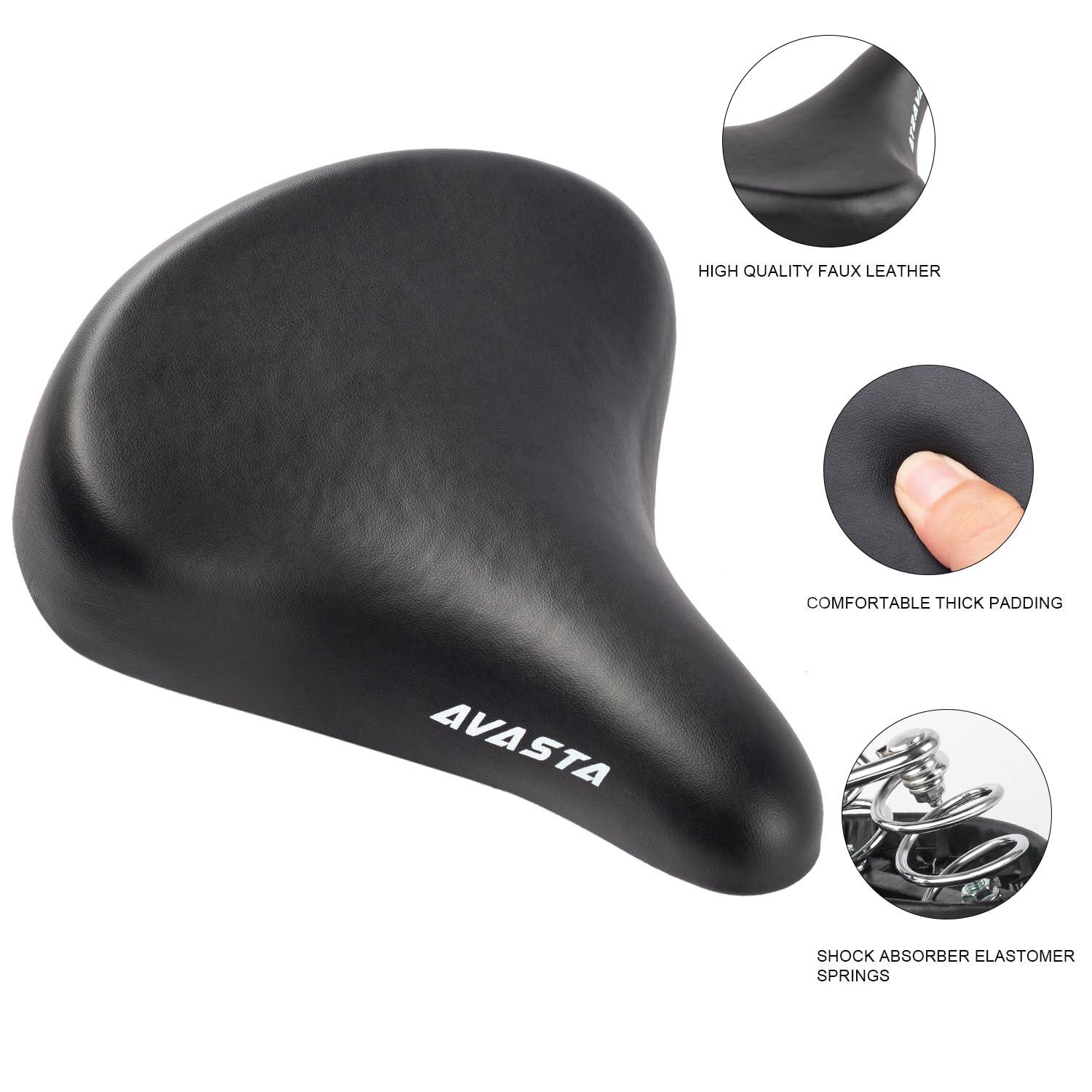 AVASTA AVASTA Kids Bike Seat Bicycle Saddle for Girls & Boys Waterproof Wide Soft Bike Cushion Dual Shock Absorbing Kids Bike Accessories Fit for 12 14 16 18 20 inch Mountain Road Bicycle, Black