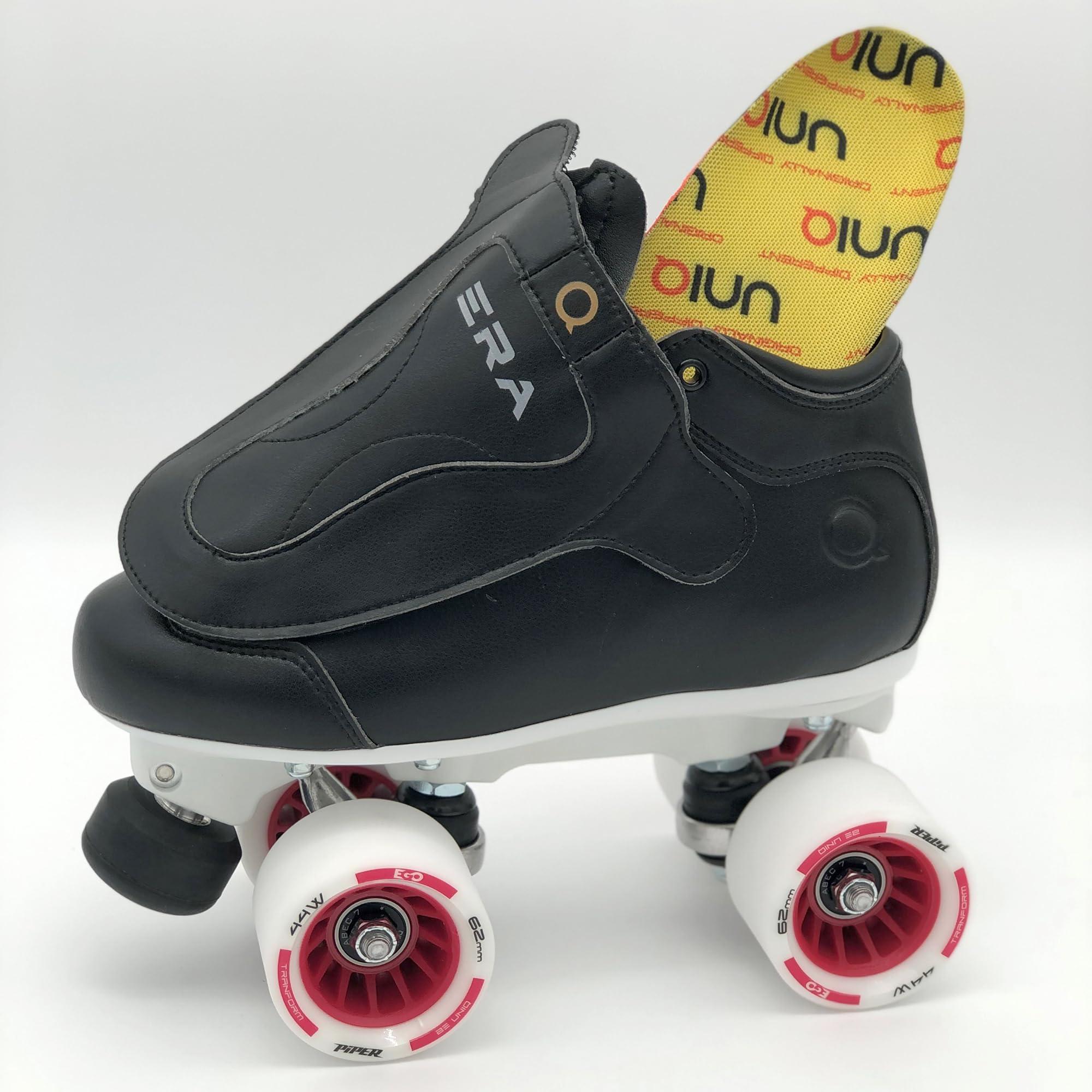 Uniq Skates Uniq Skates Quad Speed Jam Roller Skates - High-Performance Skates - Durable Construction, Cushioned Lining, Lightweight Design - Ideal for Jam Skates Enthusiasts - Size Men 5 / Ladies 6 - black-green