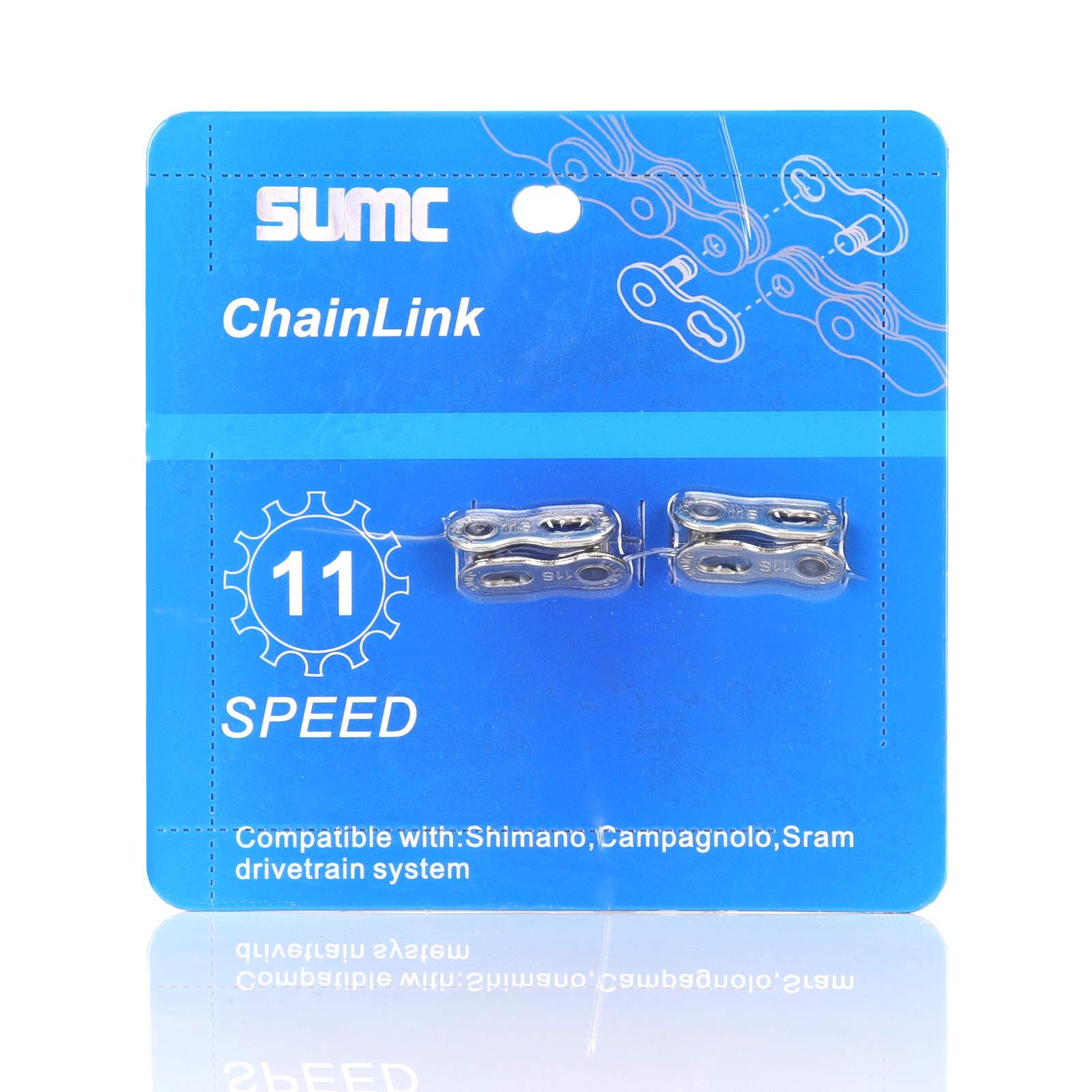 Inkesky Inkesky 4 Pairs Re-usable Quick Link for Bike Chains - Compatible with Shimano/KMC/Campagnolo/SRAM (11-Speed (Silver))