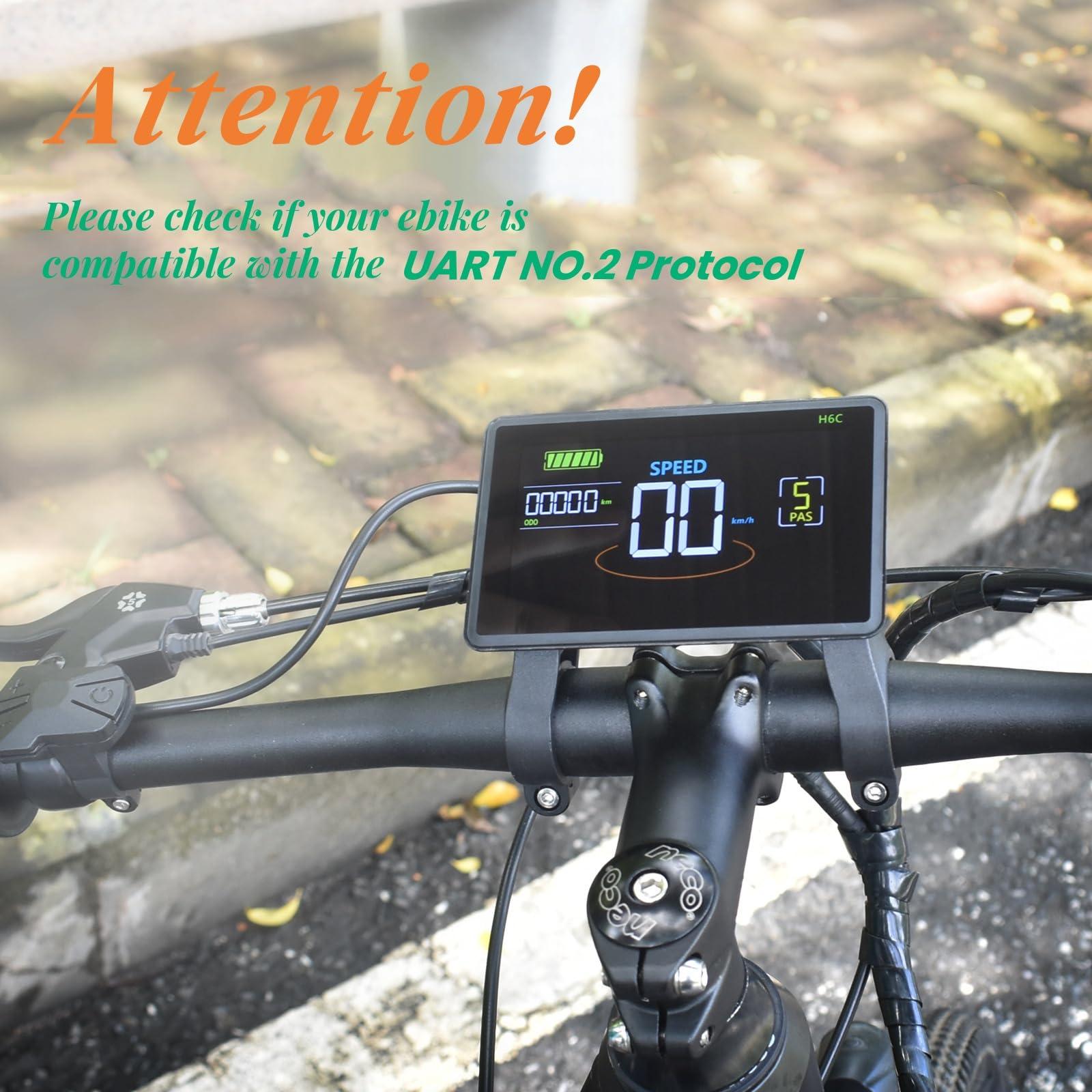 Mcezdy Mcezdy Ebike Display, UART No. 2 Protocol, 24V-60V Colorful Cycling Computer with Charging Port for Mobile Devices, Ebike LCD Display to Enrich Cycling Journey