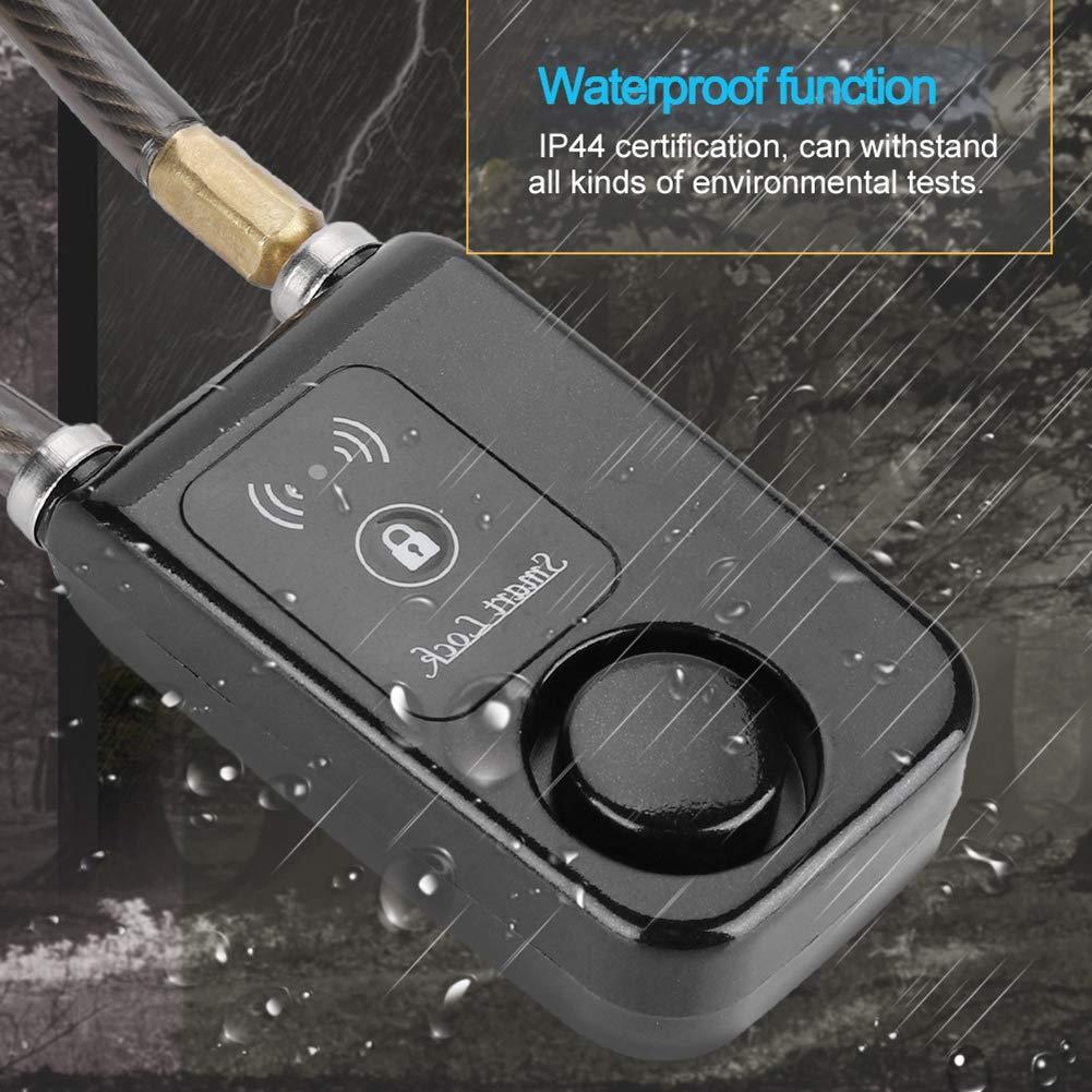 Dioche Security Lock, Combination Locks Cable Lock Secure Smart Keyless Anti-Theft Bluetooth Cable Lock, 80cm Lock Cable Waterproof 110dB Wire Rope Alarm Lock