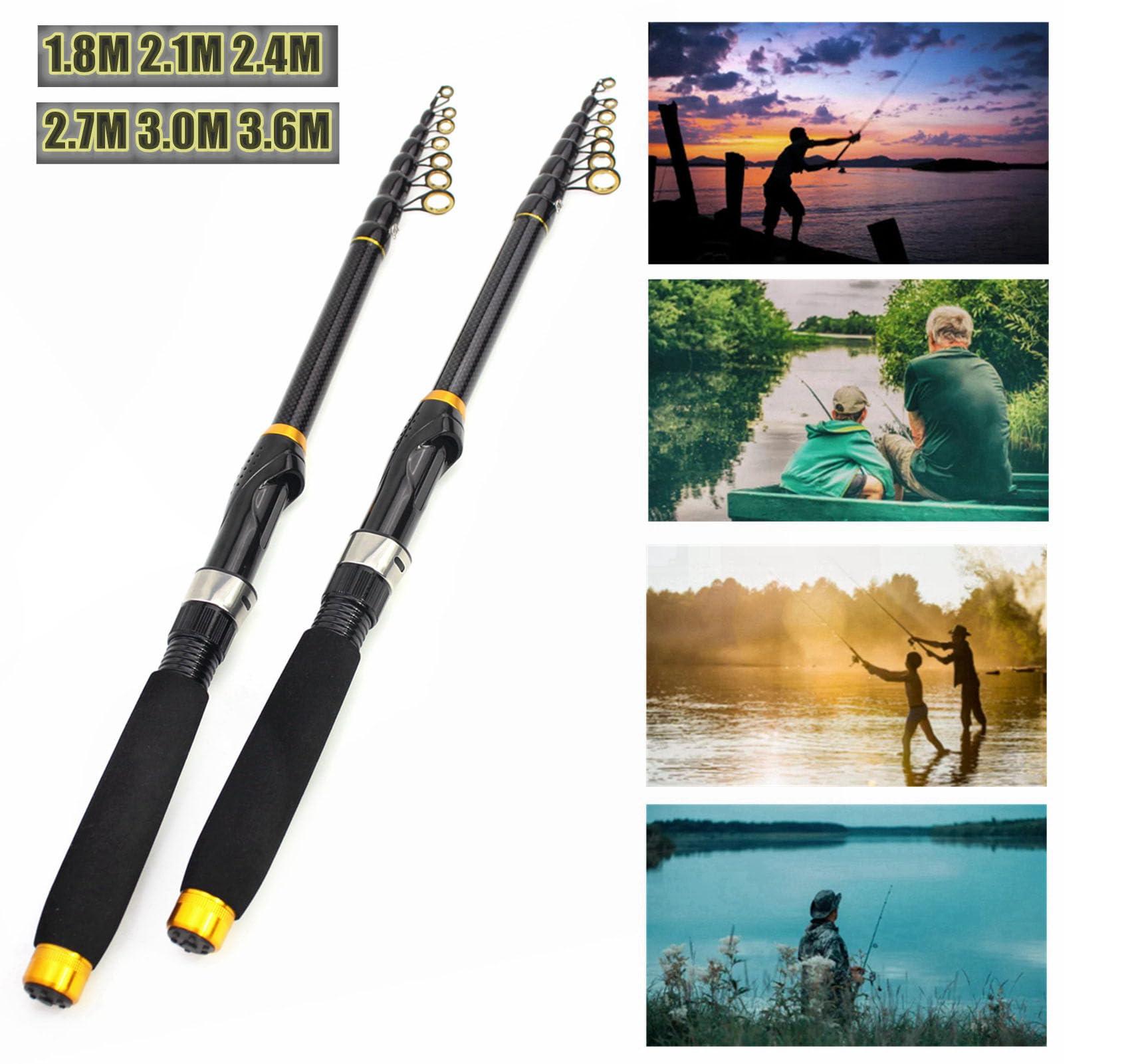 Cuoyuqie Cuoyuqie 1.8m-3.6m Carbon Telescopic Fishing Rod M Power Ultralight Travel Casting Rods (2.4m/7.8ft)