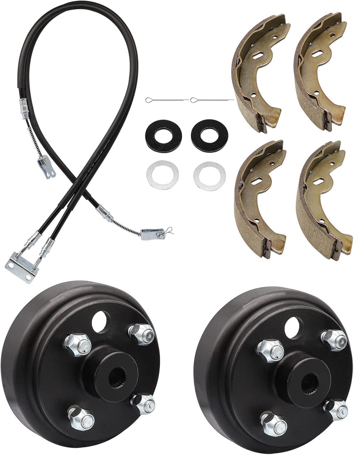 CLUBRALLY CLUBRALLY EZGO TXT Electric Deluxe Brake Golf Cart Maintenance Kit 1996-2008 -Contain Brake Drum/Hub,Brake Cables & Brake Shoes