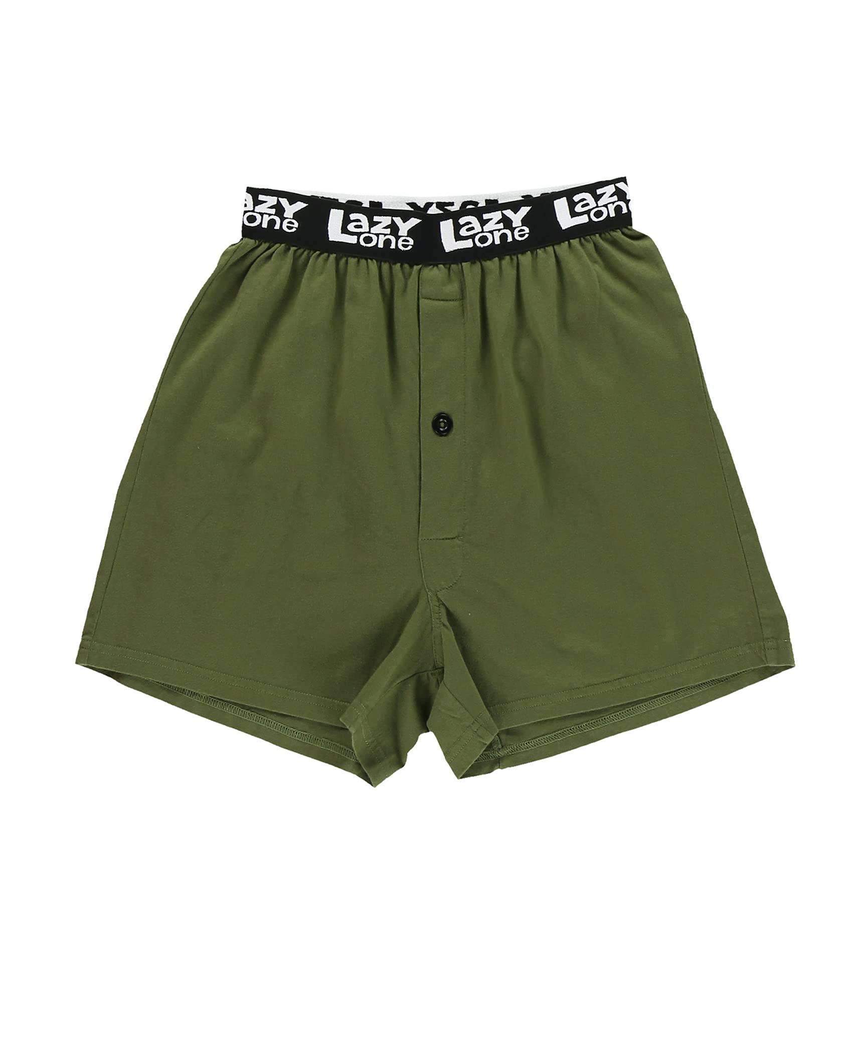 Lazy One LazyOne Funny Animal Boxers, Novelty Boxer Shorts, Humorous Underwear, Gag Gifts for Men, Golf, Putting (Hole In One, MEDIUM)