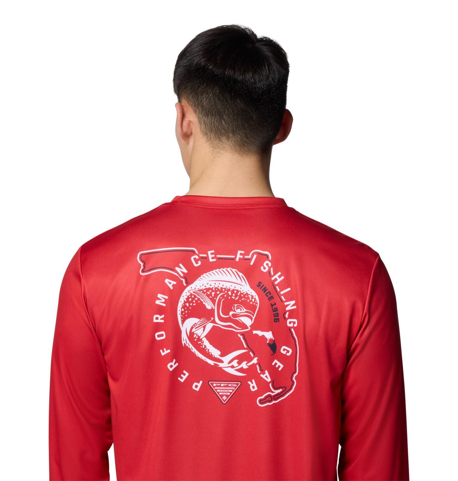 Columbia Columbia Men's Terminal Tackle PFG Statetriot Long Sleeve, Red Spark/Clean Line Pride FL Dorado, Small