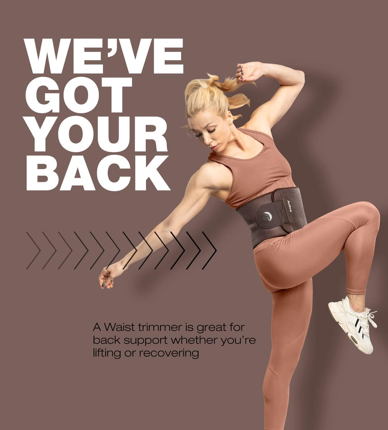 ActiveGear ActiveGear Waist Trimmer Belt Bundle for Men & Women Sweat Band Waist Trainer Belt for a Toned Look - Reinforced Trim and Double Velcro (Red & Cocoa, Large: 9 x 46)