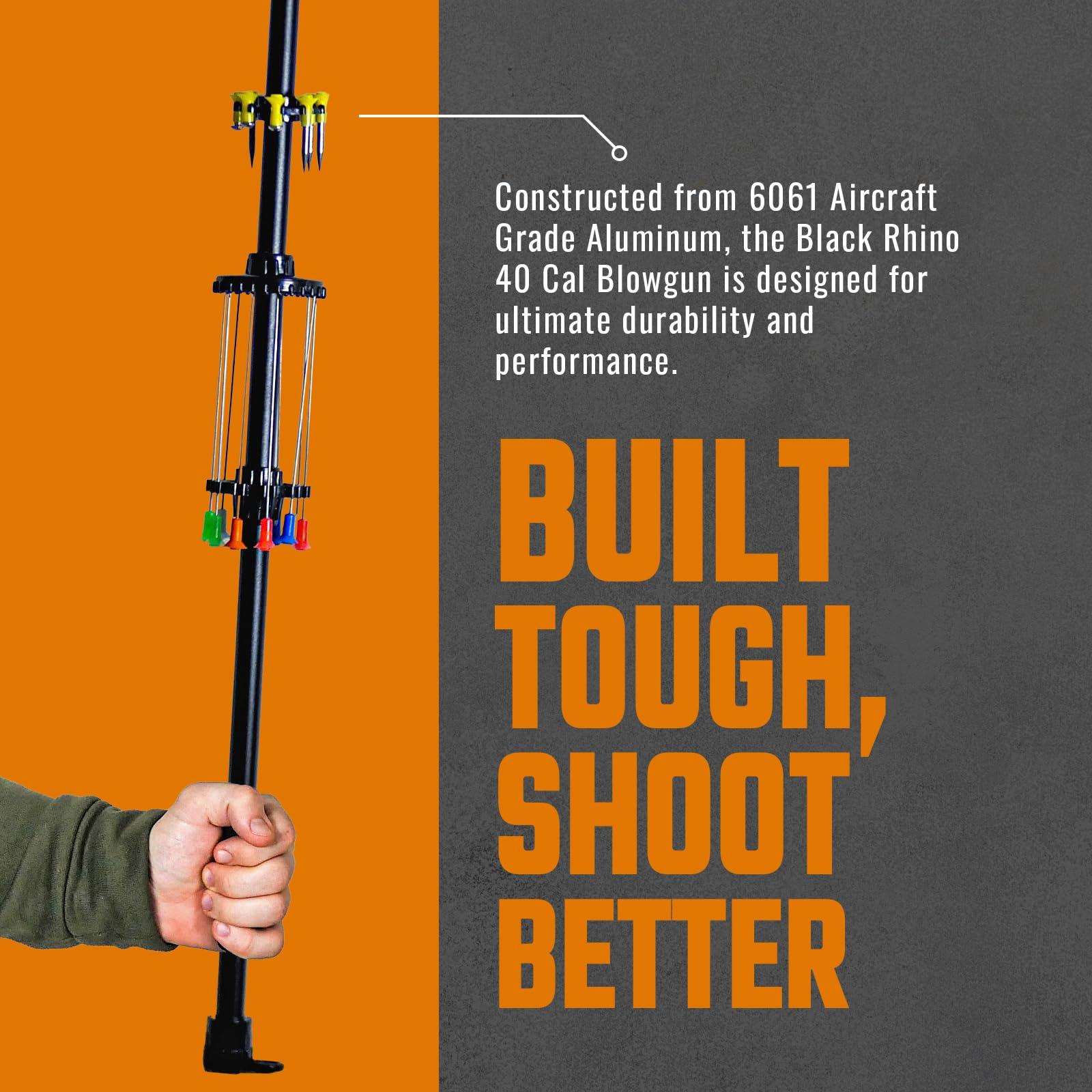 Black Rhino Blowguns Black Rhino Blowguns 40 Caliber Blowguns Comes in 18,24 and 48 inch Lengths. Multiple Real Camo Colors, Blowgun Includes a Dart kit (Winter White, 48 inch)