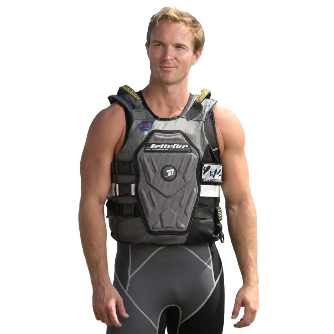 Jettribe Jettribe RS-25P Side Entry Impact Vest - Customizable 25th Anniversary Edition - Premium PWC Jet Ski Ride & Race Comp Boating Vests for Ultimate Performance with Style and Safety - Grey (XXS/XS)