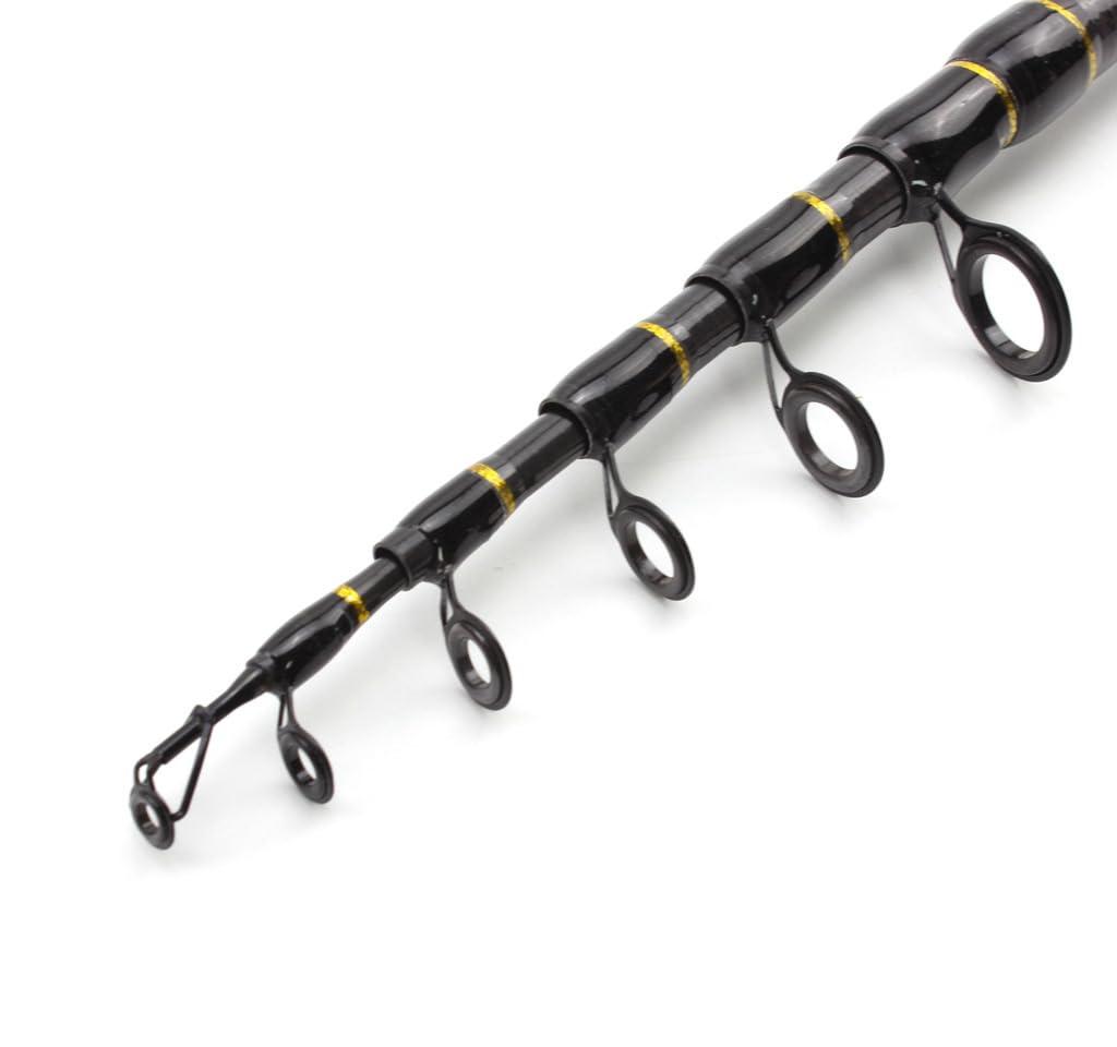 KTGCOZS KTGCOZS Ultra-Short Carbon Fiber Telescopic Fishing Rod Sea Saltwater Portable Spinning Pole (Spinning Rod, 2.4m)