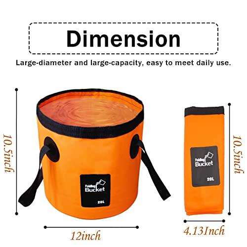 Esthesia Collapsible Bucket, Esthesia 5 Gallon Bucket Multifunctional Portable Collapsible Wash Basin Folding Bucket Water Container Fishing Bucket for Travelling Camping Hiking Fishing Gardening