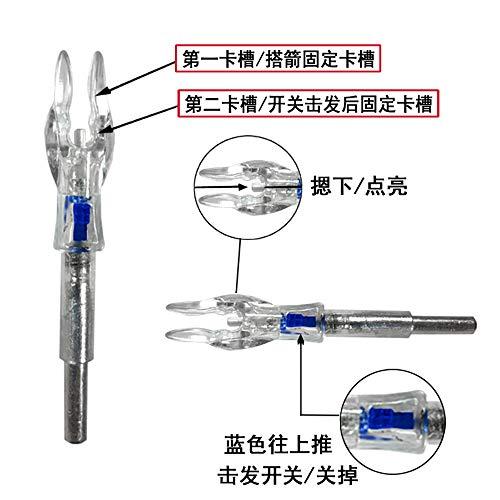 SHARROW SHARROW Archery Arrows Nock LED Lighted Nocks Hunting Shooting Luminous Lighted Compound Recurve Bow Glowing Arrow Nock Tail Fit 4.2mm Arrow Shaft 6pcs (Blue)