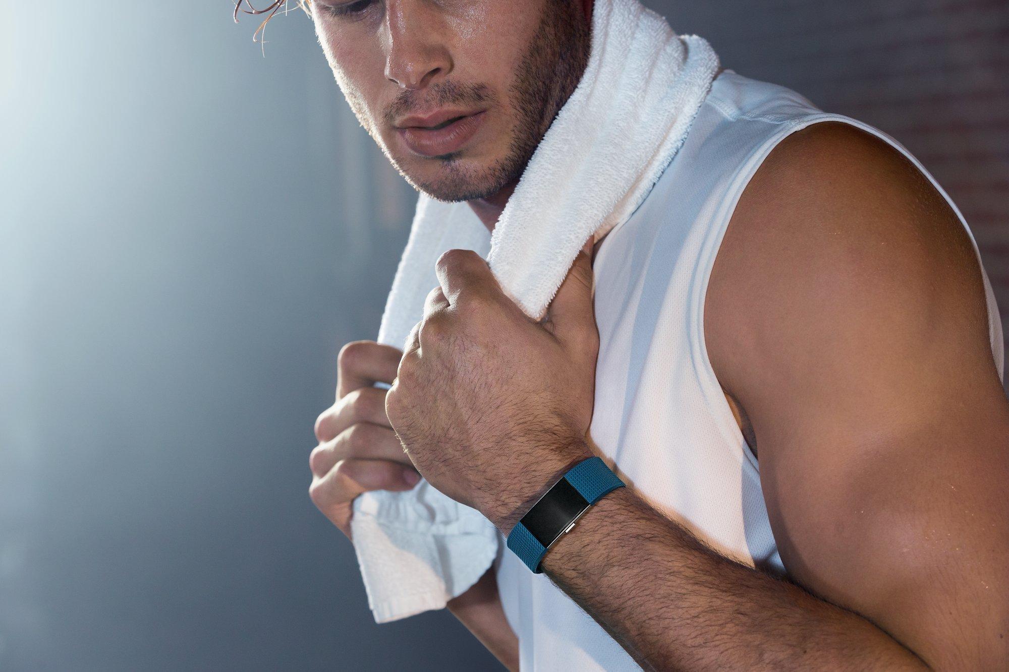 Fitbit Fitbit Charge 2 Heart Rate + Fitness Wristband, Blue, Large (6.7 - 8.1 Inch) (US Version) (Renewed)