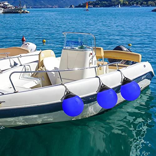 X-Haibei X-Haibei Pair of Boat Fenders Ball Round Anchor Buoy, Dock Bumper Ball Inflatable Vinyl Shield Protection Marine Mooring Buoy Blue, A29 D 11.8 *H 13.8 INCH
