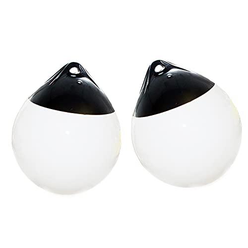 X-Haibei X-Haibei Pair of Boat Fenders Ball Round Anchor Buoy, Dock Bumper Ball Inflatable Vinyl Shield Protection Marine Mooring Buoys (White, A38(D14.9*H17.8 INCH))