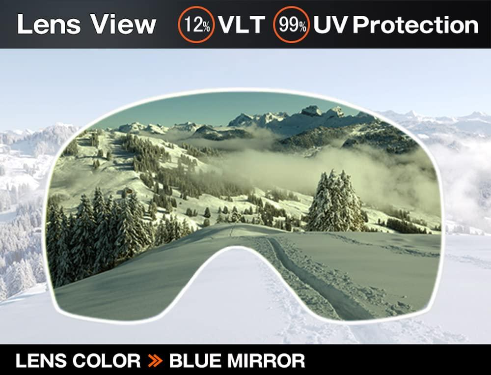 ZERO TECH BASE ZERO TECH BASE Compatible Replacement Lens for Oakley Airbrake XL Snow Goggles Blue Mirror