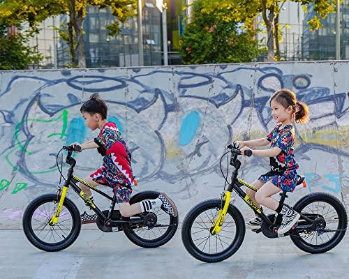 RoyalBaby Royalbaby EZ Kids Bike, 18 Inch Balance Pedal Convertable Bicycle, Easy Learn Balancing to Biking Boys Girls Ages 4-7 Years Beginners, 18" Wheel Black