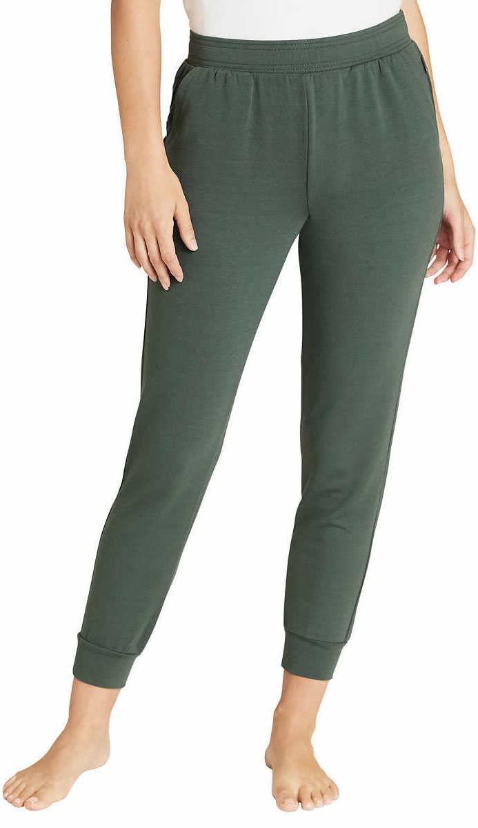 Eddie Bauer Eddie Bauer Womens 2 Pack Fleece Lounge Joggers (X-Small, Black/Heather Olive)