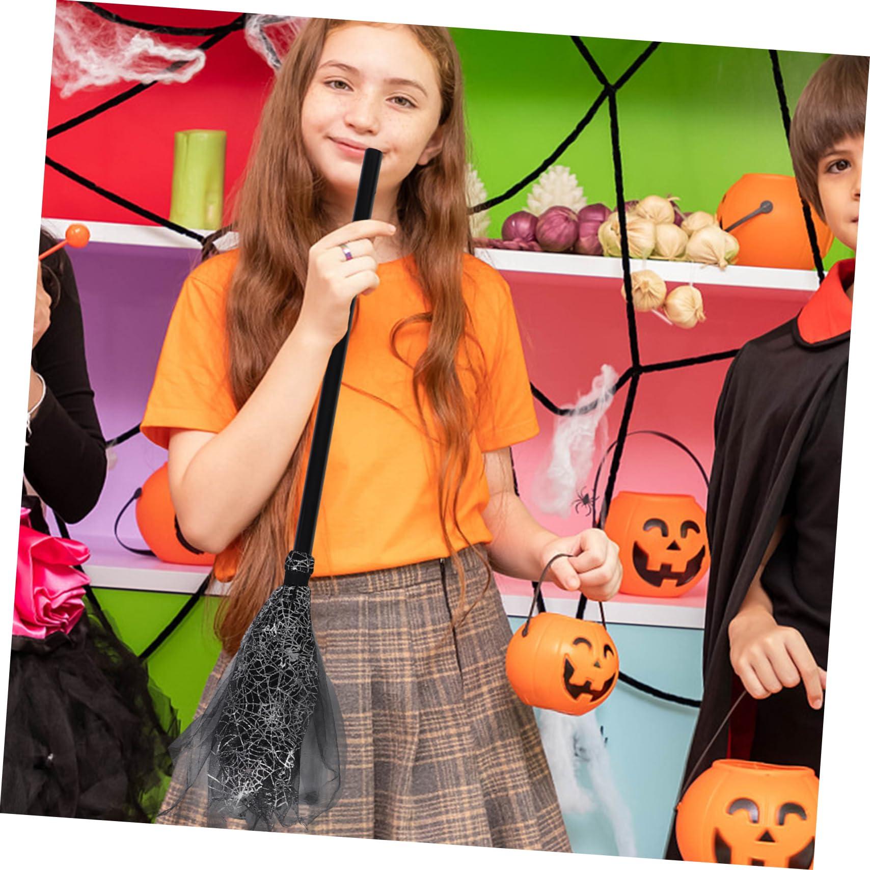 Beavorty Beavorty 2pcs Halloween Witch Broom Prop Lightweight Plastic Broom for Cosplay Costume Parties Halloween Festivities
