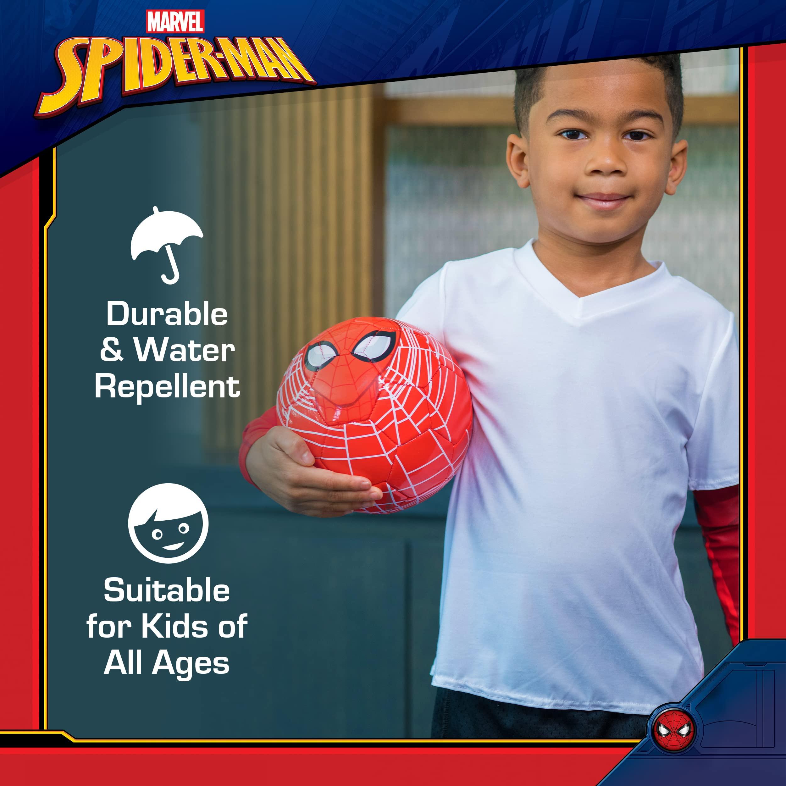 Capelli Sport Capelli Sport Marvel Spider-Man Soccer Ball, Mask and Webs Design Youth Kids Futbol, Multi, Size 5, Red Combo