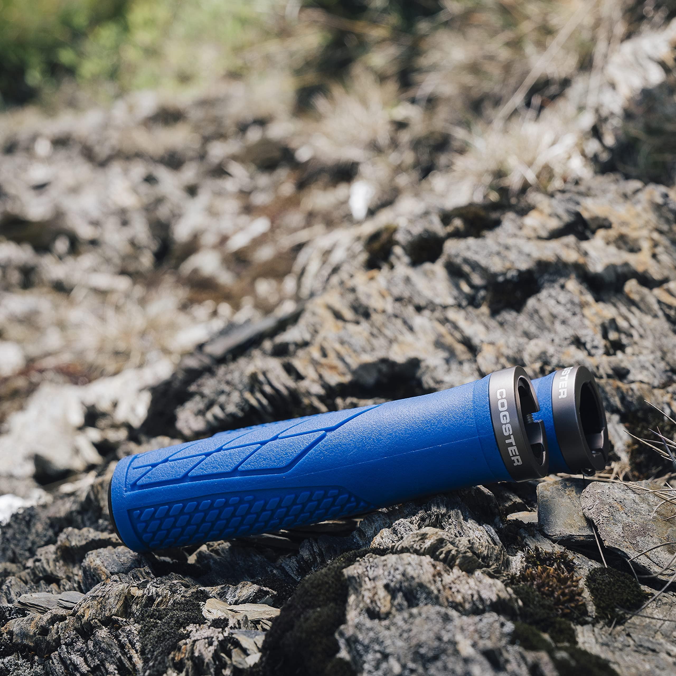 COGSTER COGSTER Elega Bike Handlebar Lock-on Grips, Lightweight Rubber Grips for XC, MTB, BMX Bikes (Turquoise)