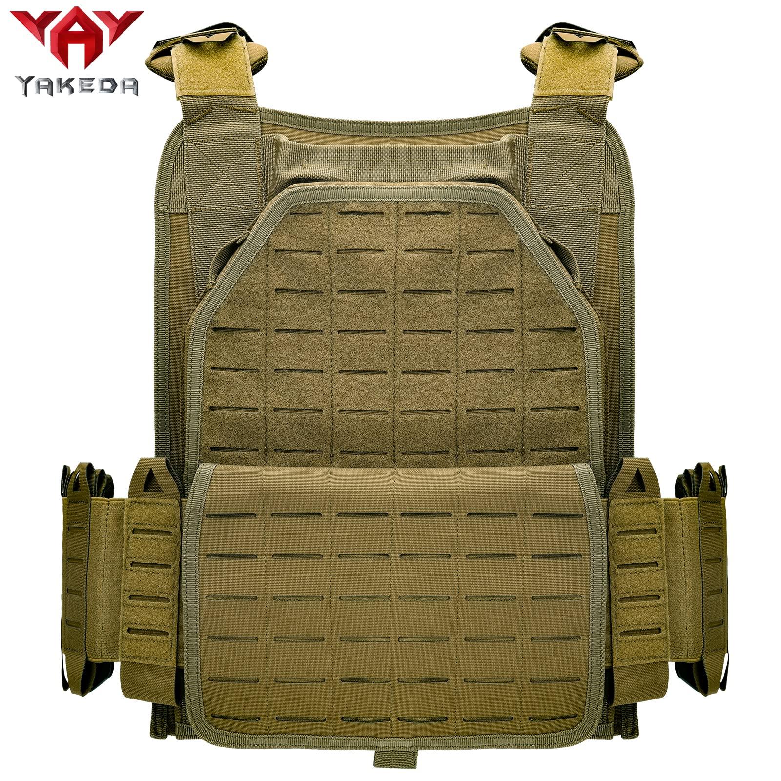 vAv YAKEDA YAKEDA Tactical Vest for Men1000D Nylon Quick Release Laser-Cutting Modular Vest Lightweight Vest (Mud Color)