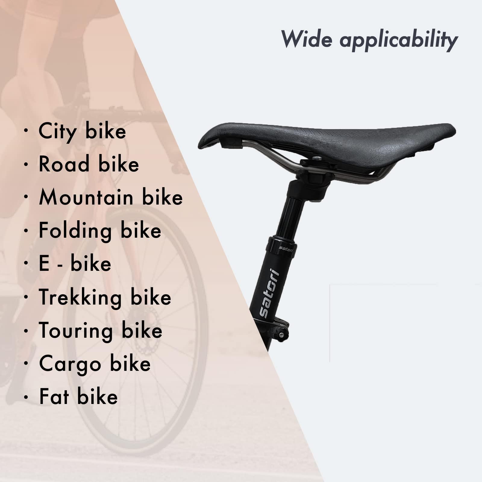 DJC Components DJC Satori Bike Suspension Seatpost Shock Absorber Damper Seat Post 27.2 28.6 30 30.4 30.9 31.6mm Solo(30mm black)