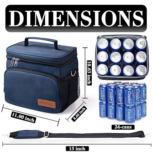 TuErCao TuErcao Cooler Bag - Leak Proof Portable Collapsible Soft Cooler Ice Chest for Beach Hiking Picnic Camping Travel Cooler for Car Road Trips, Lunch Box Cooler for Men Work Hieleras para Trabajo, Blue