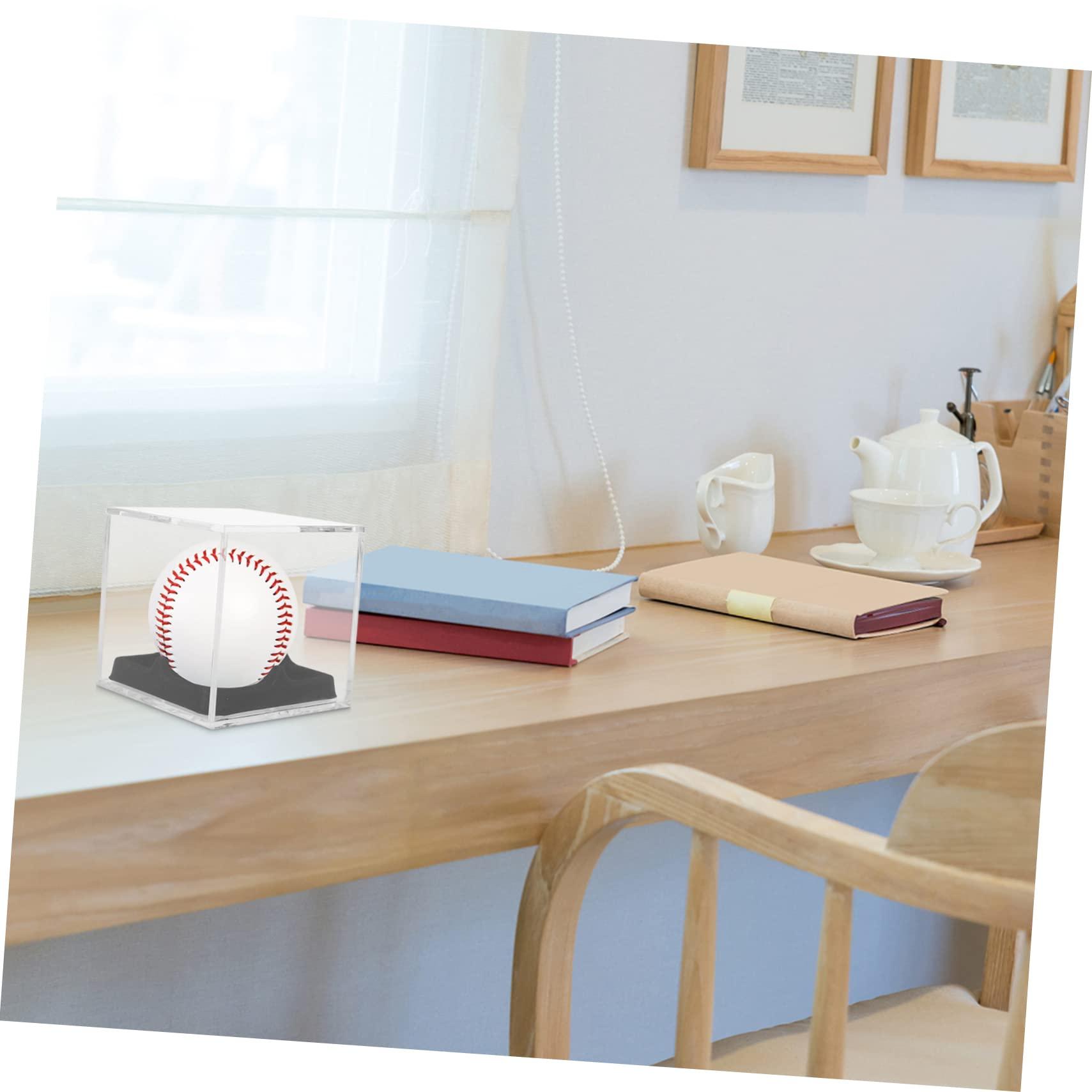 GANAZONO GANAZONO Transparent Acrylic Baseball and Tennis Display Case with Support Base Multi-Purpose Holder for Softballs and Balls Durable Showcasing Box for Collectibles and Memorabilia