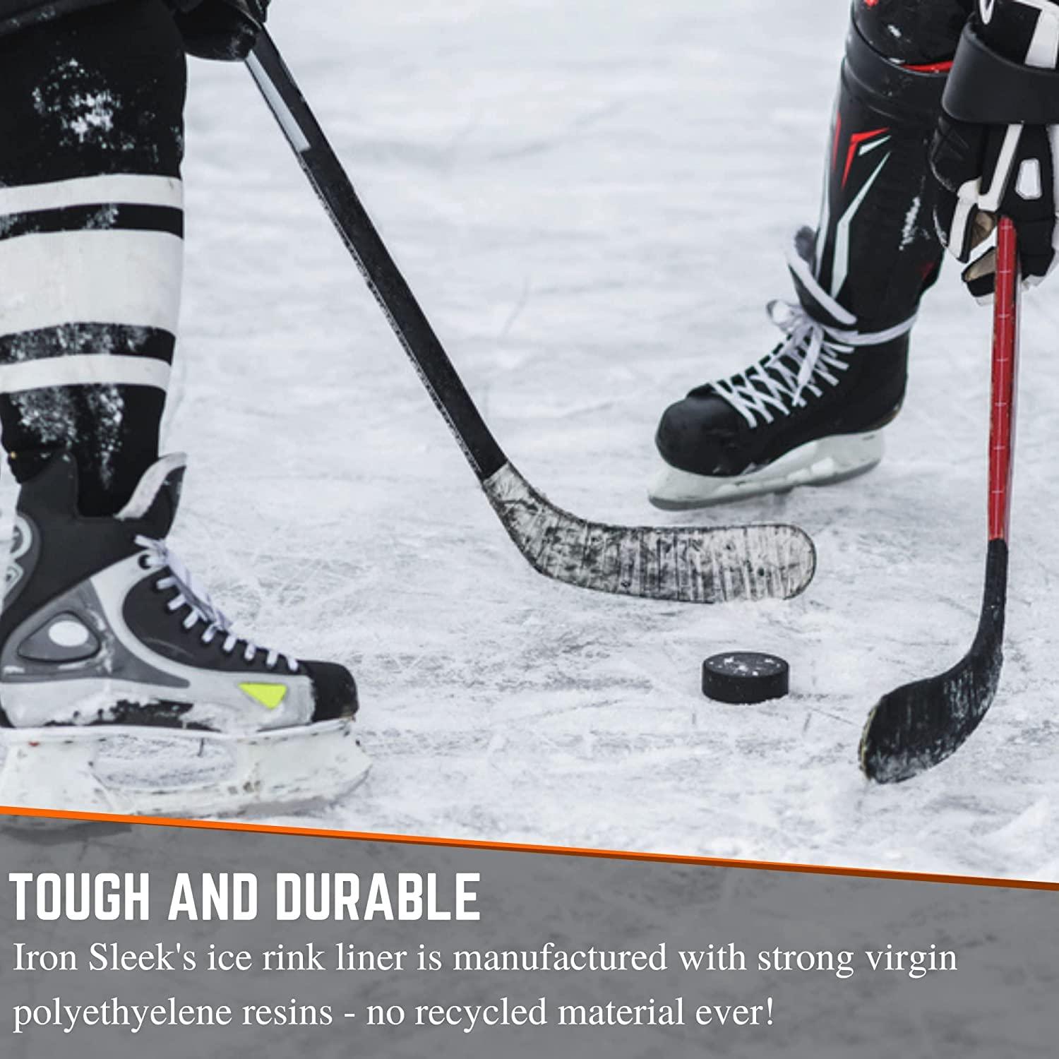 NineFit Basics Iron Sleek - Black/White Plastic Ice Rink Liner - 6 Mil - Backyard Ice Rink Kit Liner, Ice Skating Rink for Backyard, Ice Rink Liner for Backyard (30' x 60')