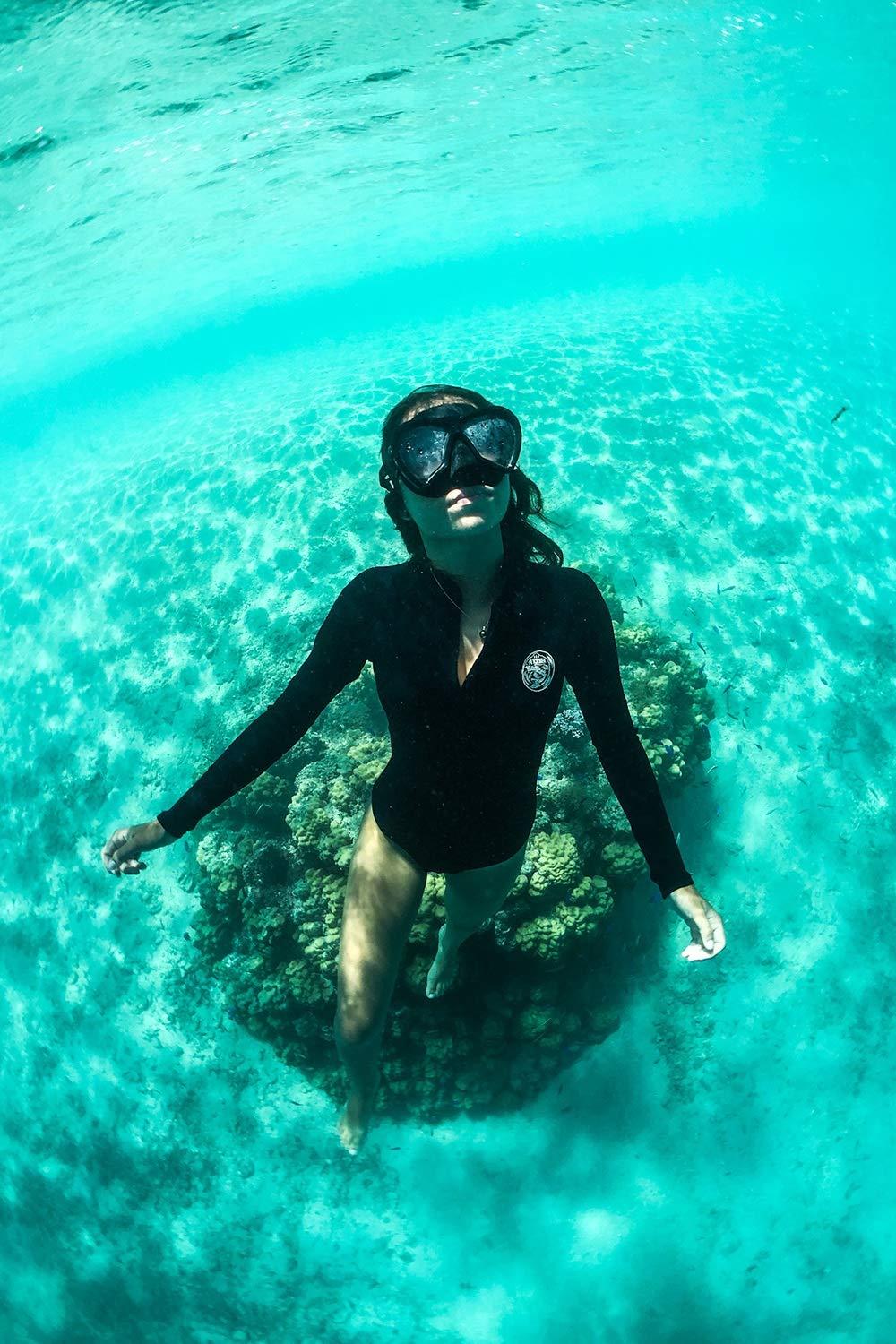 AXESEA AXESEA Women's Wetsuit One Piece Shorty Wetsuit Eco Friendly Thermal Long Sleeve Front Zipper Diving Suit