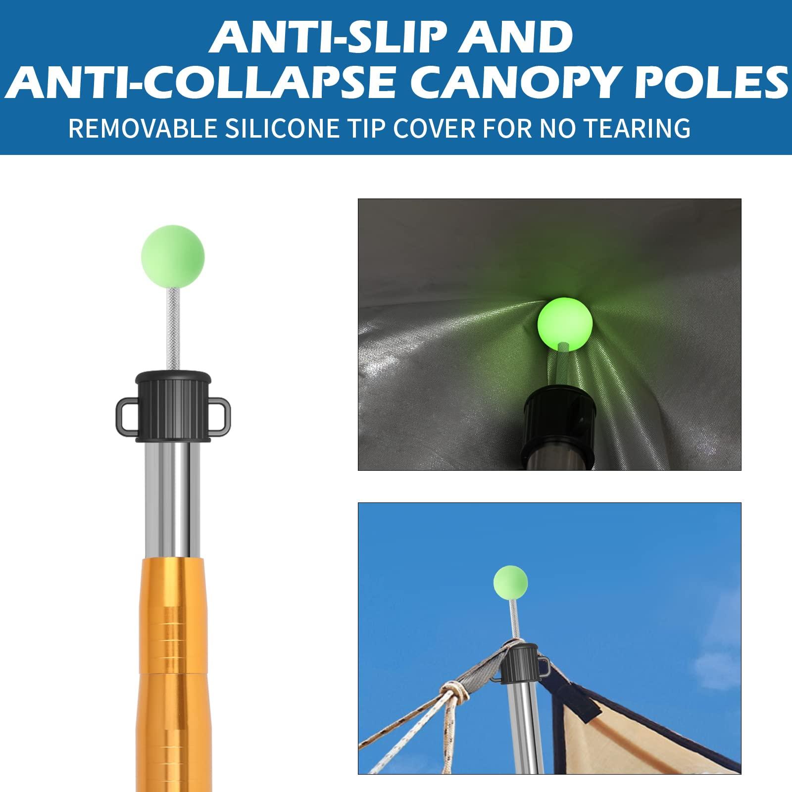 SANLIKE SANLIKE Telescoping Tarp Pole Adjustable Tent Poles, 33\"-86.6\" Thickened Tube Collapsible Stainless Steel Canopy Poles for Camping Backpacking Hiking Awning Sun Sails Outdoor Sports, Set of 2