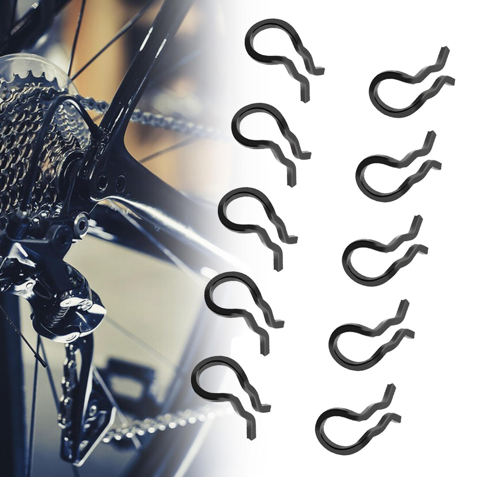 Aosekaa Aosekaa 10 Pieces Fixing Snap Spring Clips Brake Pad Cotter Pin Calipers, Bike Components Spare Parts Retaining Spring Clips, Black