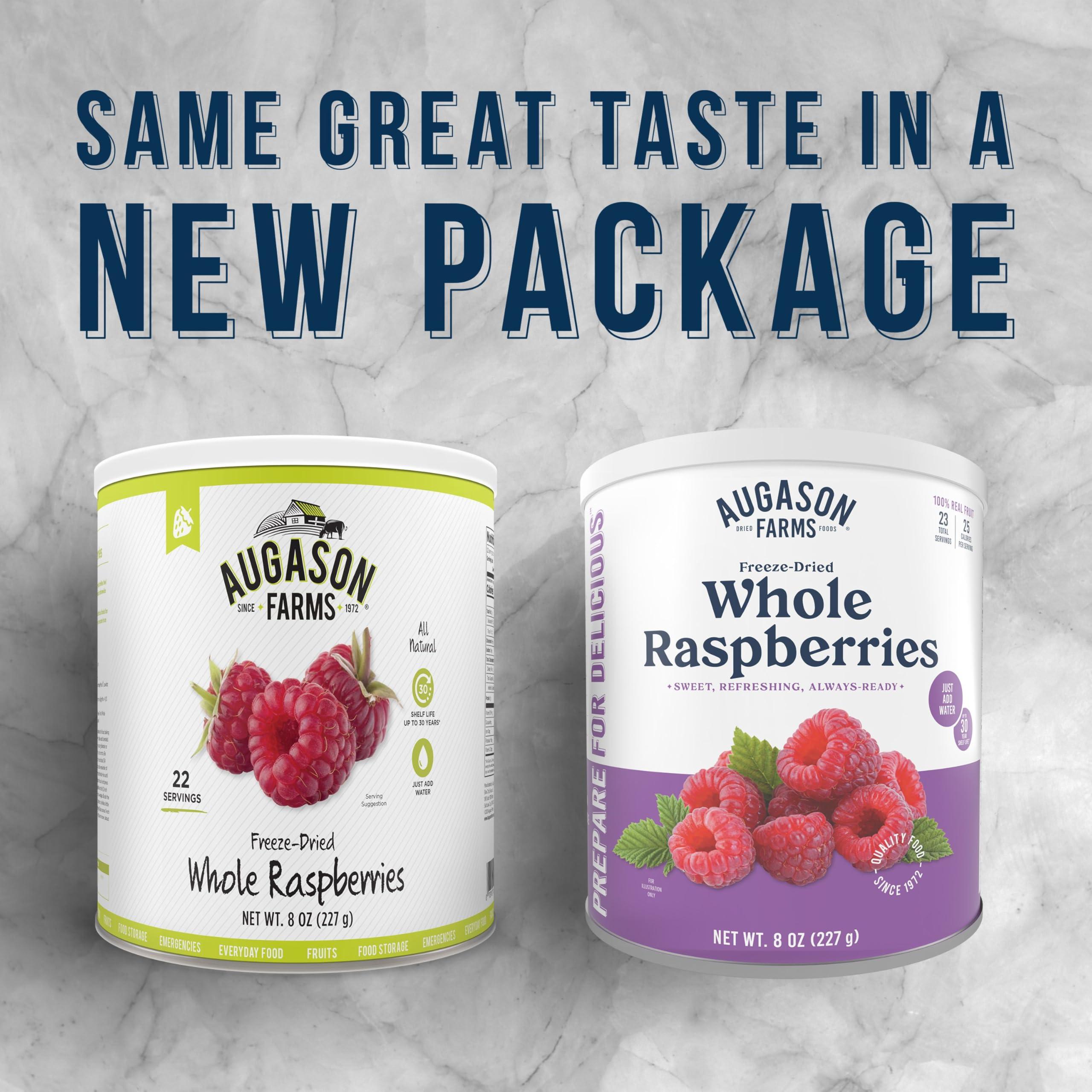 Augason Farms Augason Farms Freeze Dried Whole Raspberries Can, Emergency Food Supply, Everyday Meals, 23 Servings