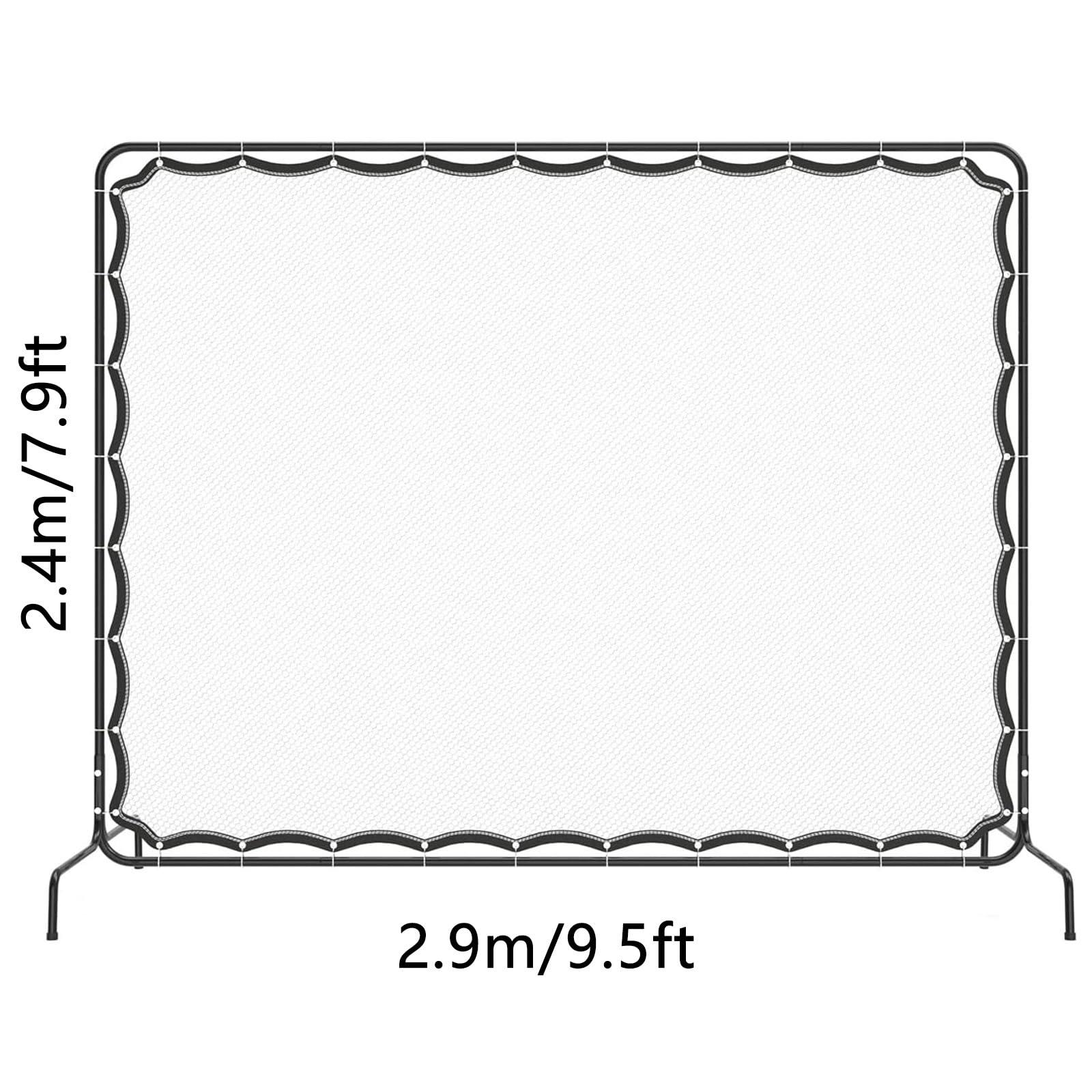 NJBHFCN Jumbo Tennis Rebounder, Tennis Net 9.5 x 7.9Ft Rebound Practice Wall for Tennis/Sports Ball/Pickleball, Tennis Rebound Net Training Equipment for Groundstrokes & Volleying