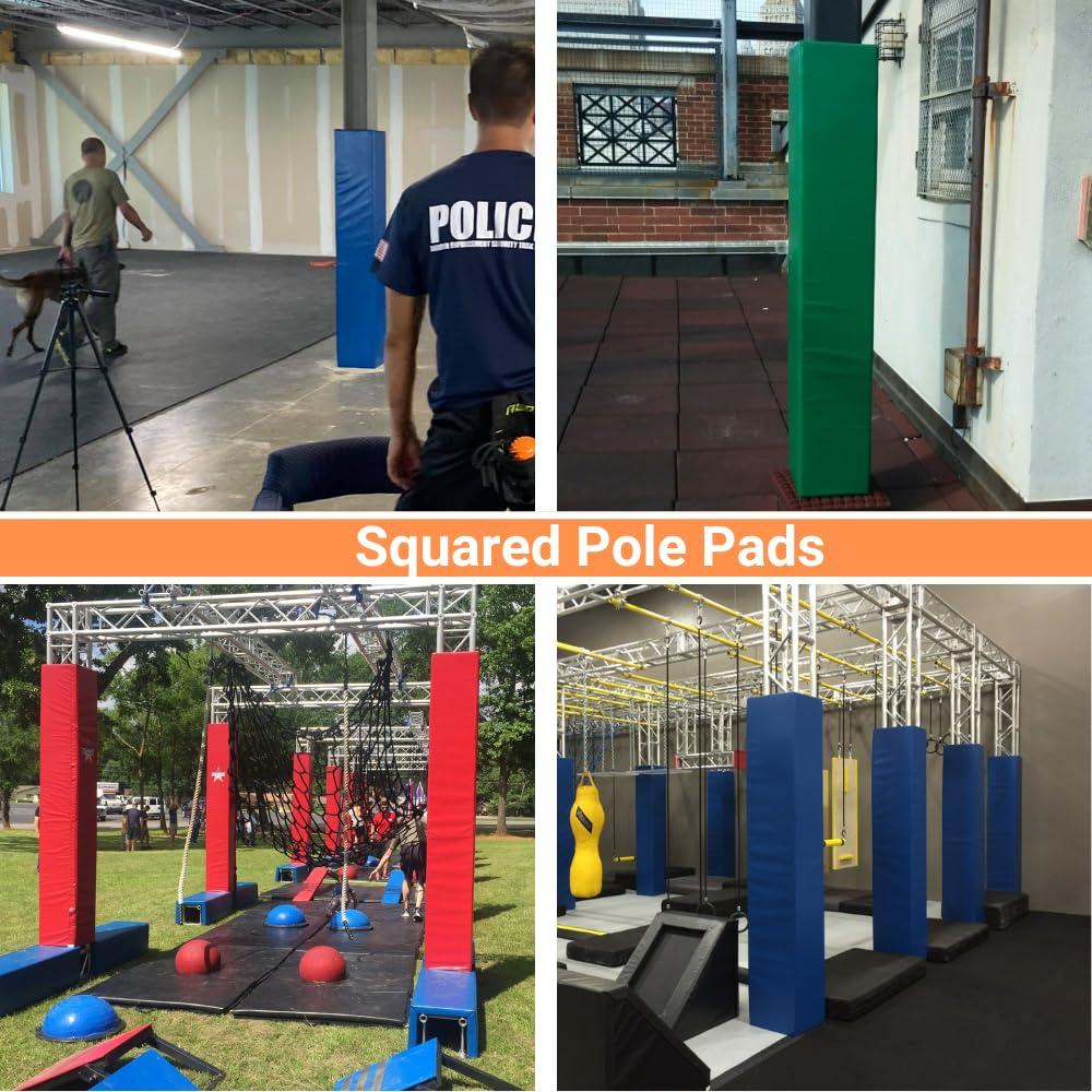 We Pad It We Pad It Safety Pole Pad, for Square Pole Only, 6 FT Tall, 1 Thick Foam, Weatherproof, UV-Resistant, Hook/Loop Closure