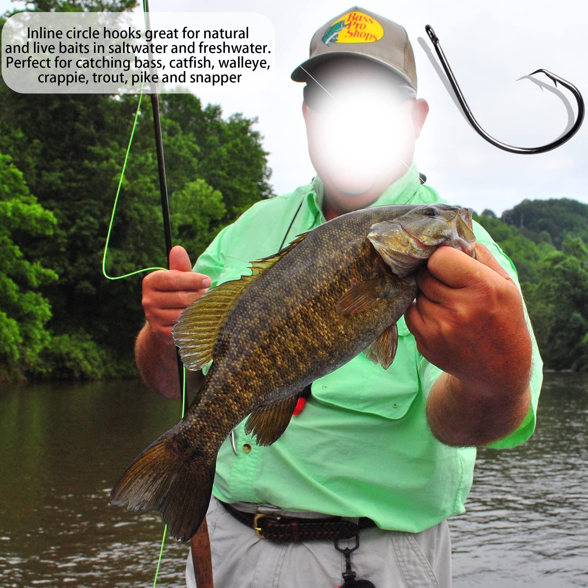 AGOOL Fishing Hooks Circle Hooks Saltwater, 50/150pcs in-line Circle Hooks High Carbon Steel Fish Hooks Straight Eye Barbed Point Catfish Hooks Octopus Hooks for Freshwater Saltwater Fishing