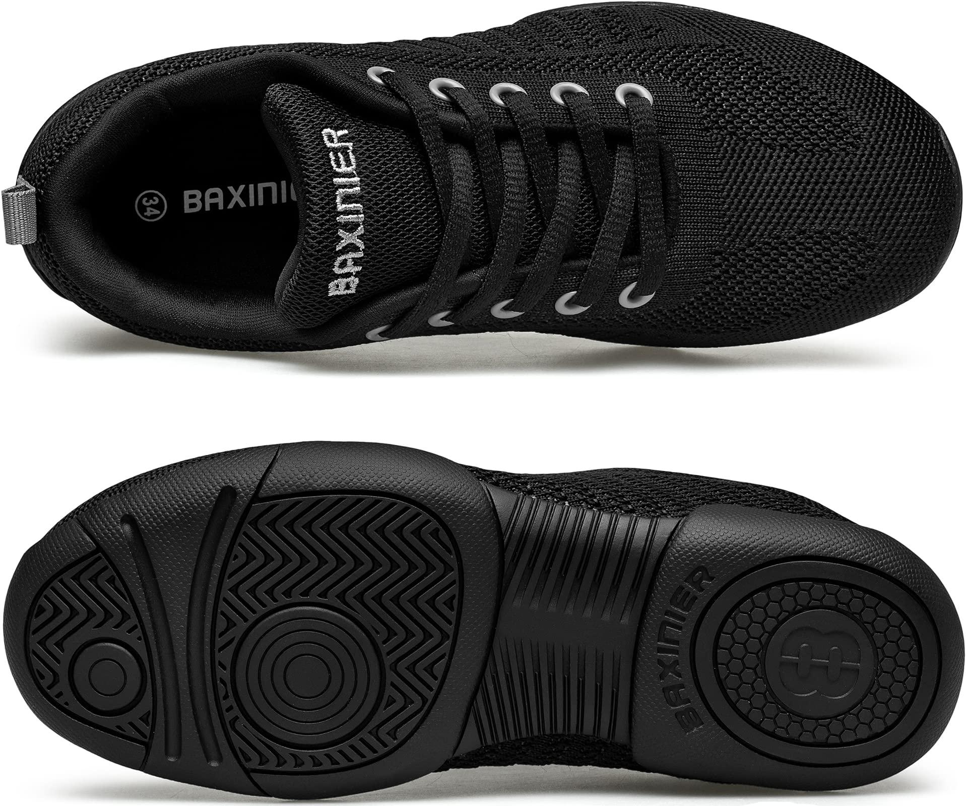 BAXINIER BAXINIER Girls Black Cheerleading Shoes Breathable Youth Cheer Competition Sneakers Athletic Training Dance Tennis Walking Shoes - Black 11.5 Little Kid