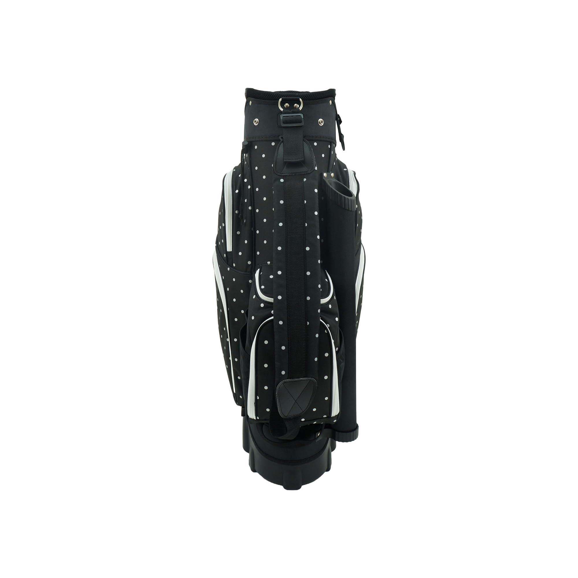 RJ GOLF RJ Sports Carter 14 Way Divider Top Transport Golf Cart Bag with Wheels/Handle (Polka Dot)