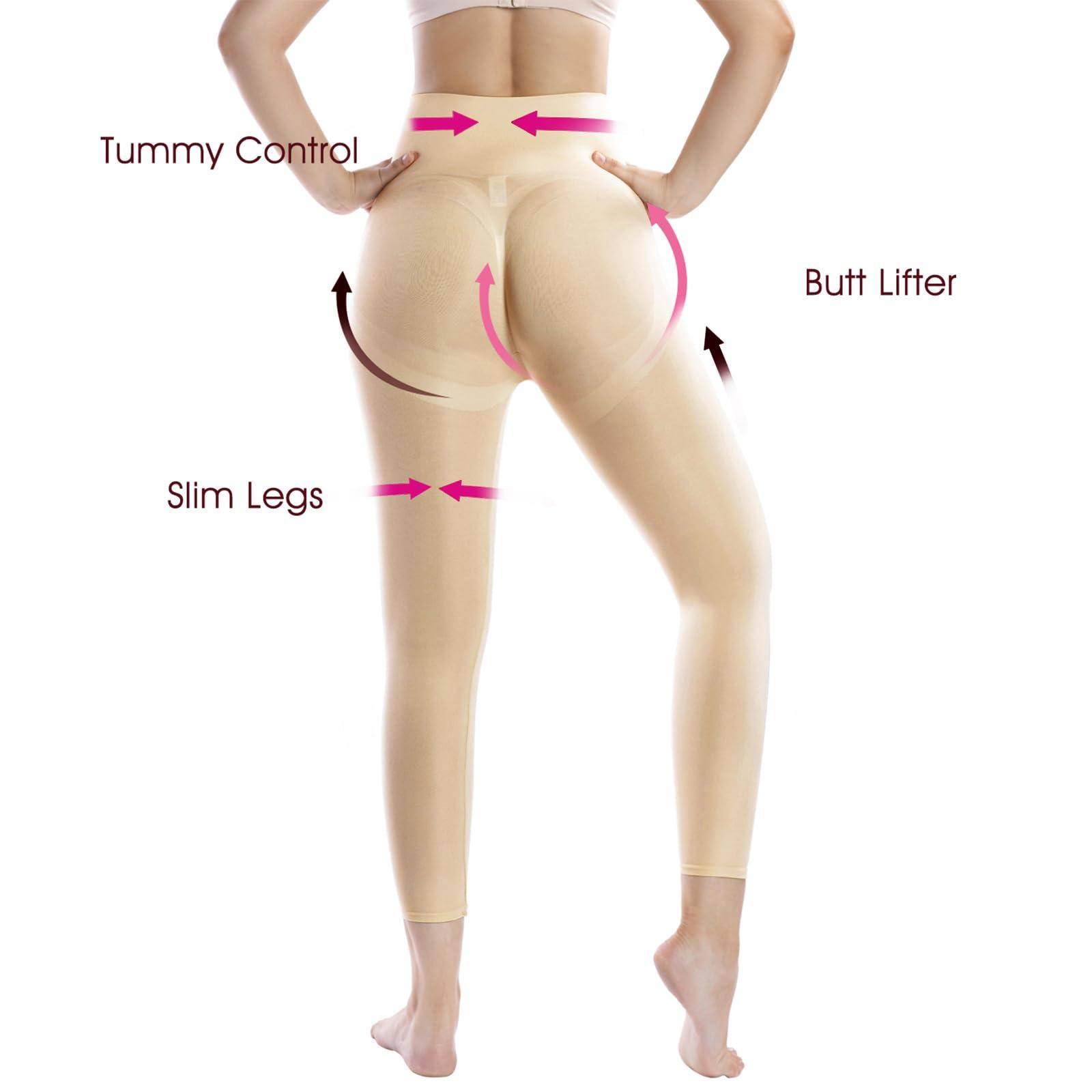 +MD +MD Shapewear for Women Tummy Control Seamless High Waisted Light Compression Footless Tights Leggings Body Shaper for HIPS and Thighs (XX-Large,Light Nude)