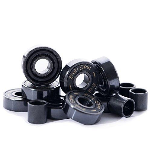 Heady Shake Heady Shake Pro Skateboard Bearings - Fastest Premium 608rs Titanium - Longboard, Skate Board, Kick Scooter, Inline and Roller Skates, 8-Pack