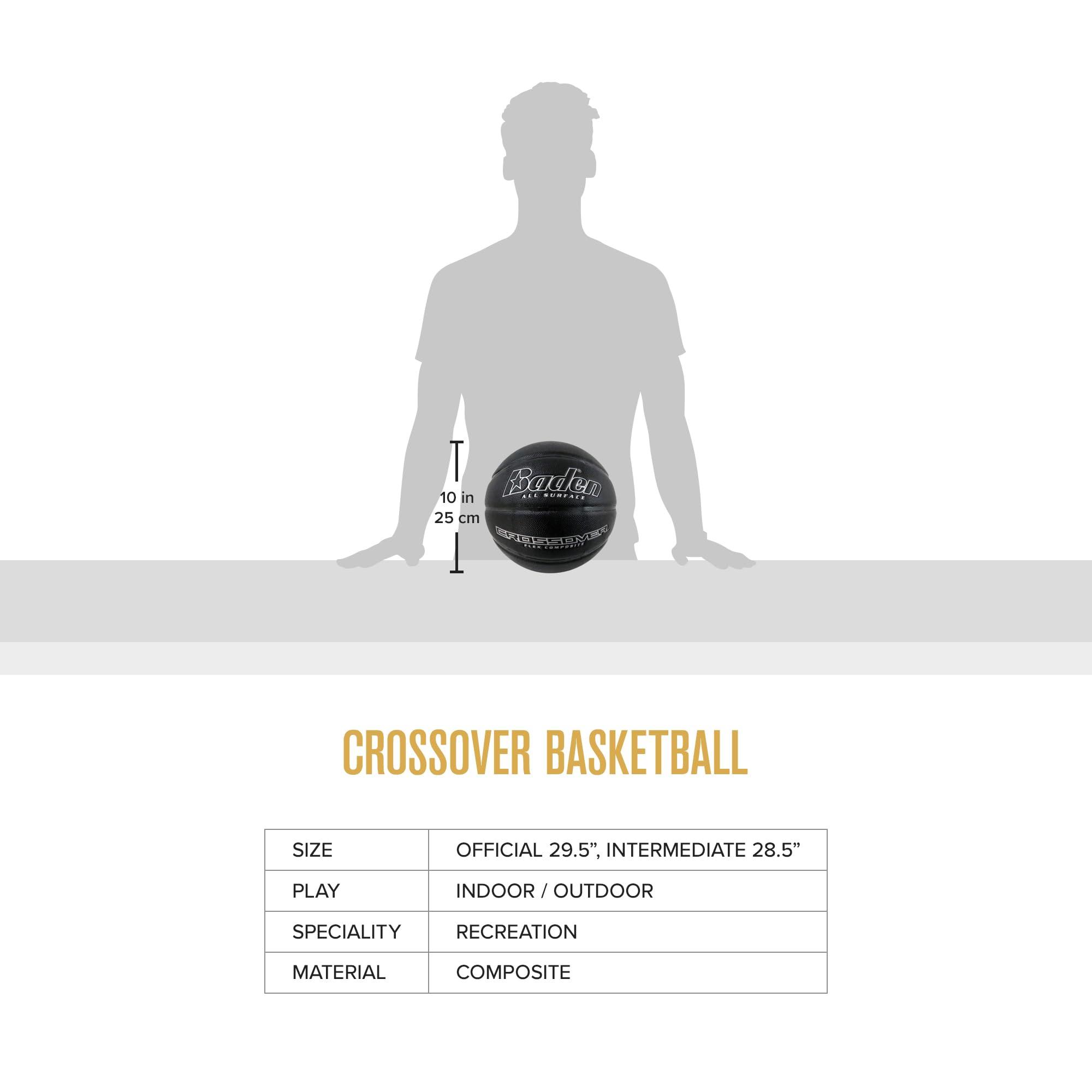 Baden Baden Crossover Flex Composite Basketball | High-Performance Indoor/Outdoor Ball | Durable Composite Design for Versatile Play | Official Size
