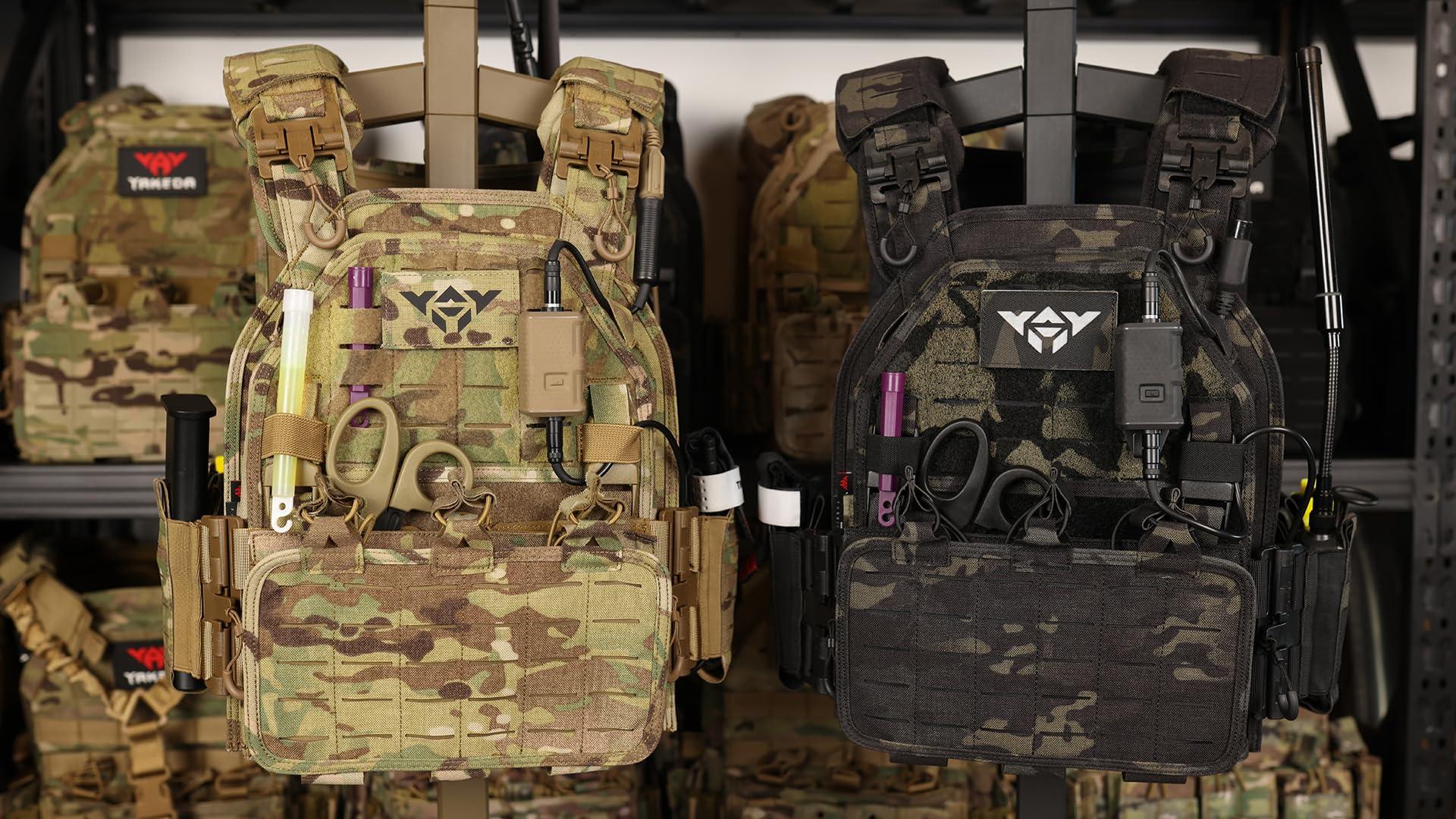 vAv YAKEDA YAKEDA Tactical Vest for Men1000D Nylon Quick Release Laser-Cutting Modular Vest Lightweight Vest (Mud Color)