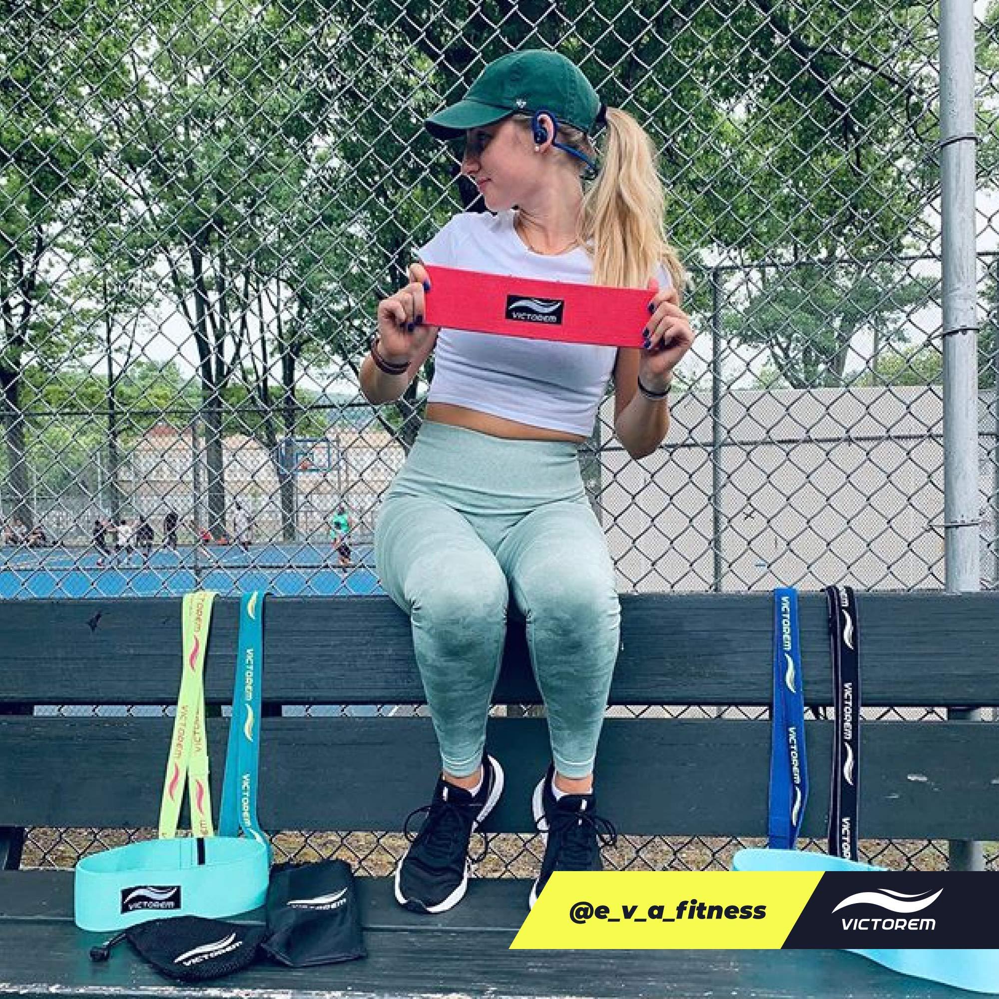 Victorem Victorem Resistance Hip Booty Bands Set - Fabric Bands for Glutes and Legs Exercise - with Digital Workout Guide (White, Grey, Black)