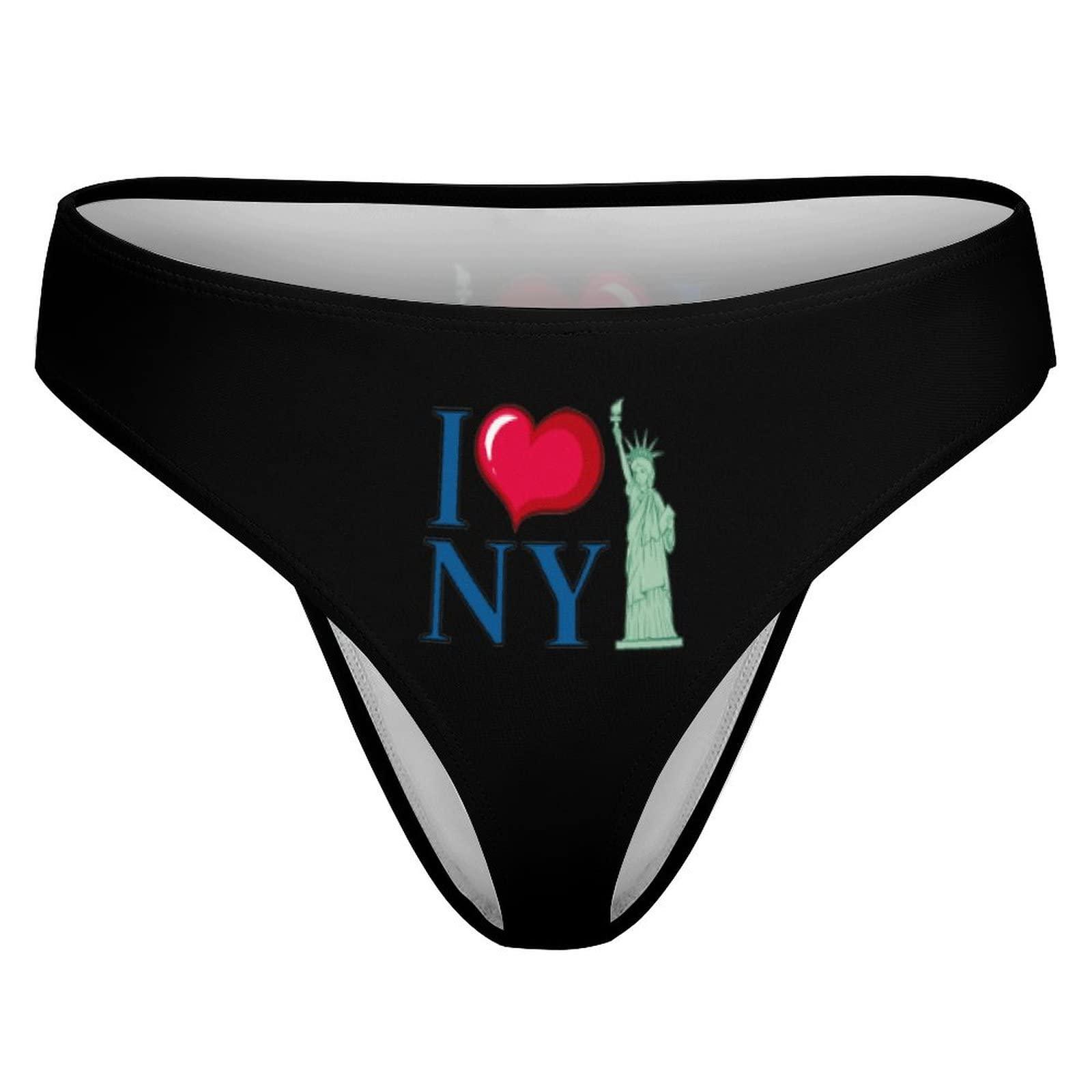 TUBIAZICOL I Love New York City Sexy Thong G-String for Women T-Back Printed Panties Underwear