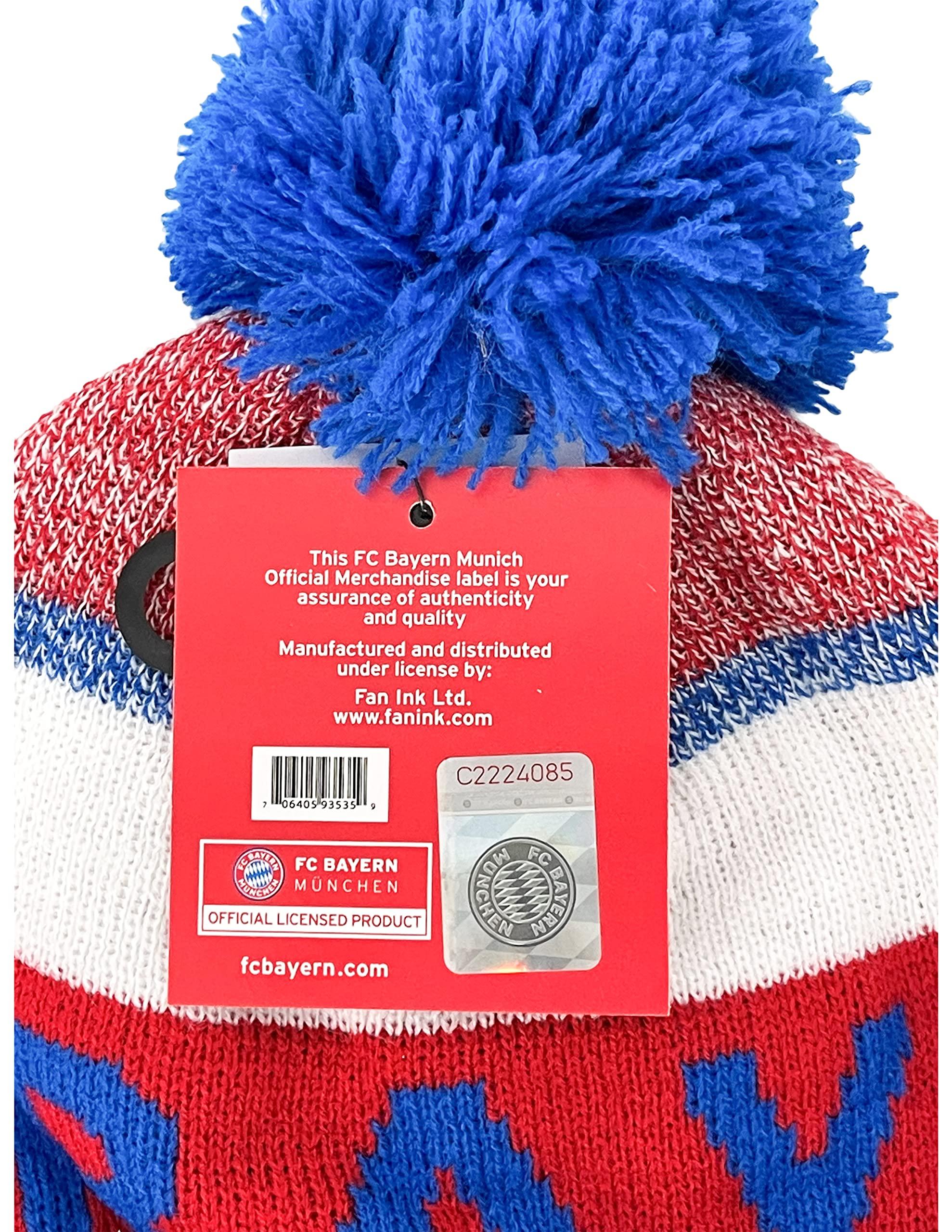 Fan Ink Fan Ink Bayern Munich Beanie, Knit Skull Winter Hat, Bayern Munich Soccer Beanie White