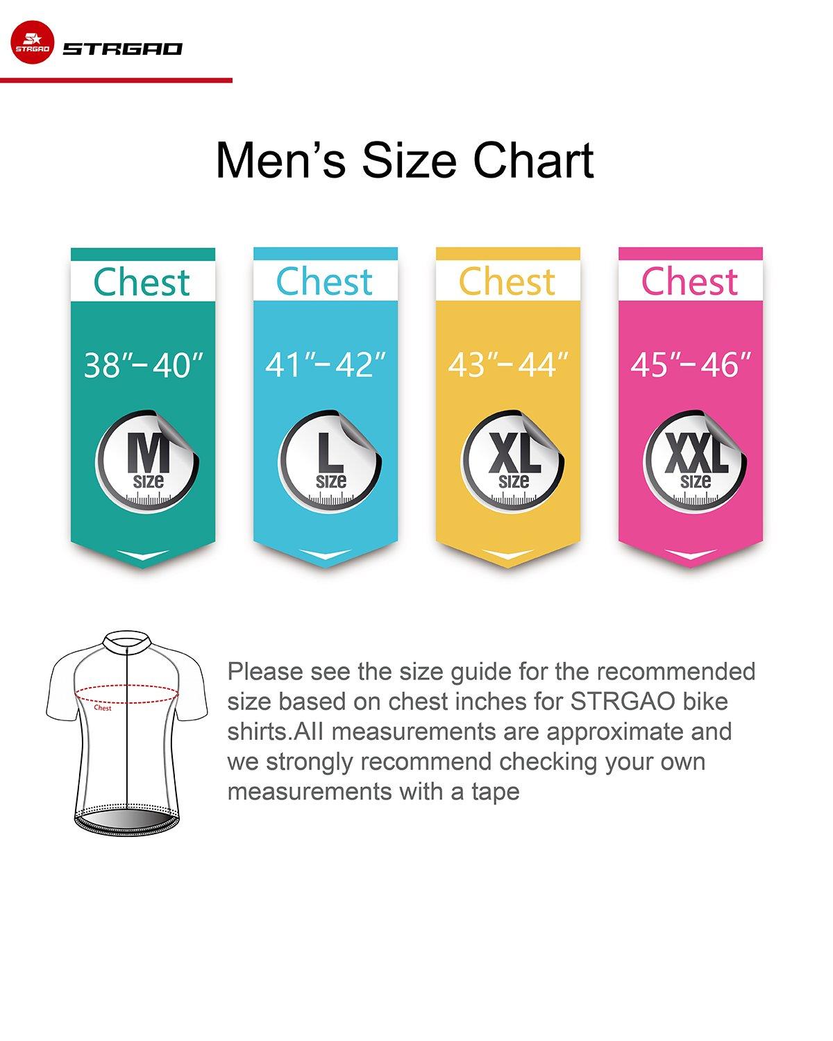 LLAI STRGAO Strgao Men's Cycling Jersey Bike Short Sleeve Shirt Medium White